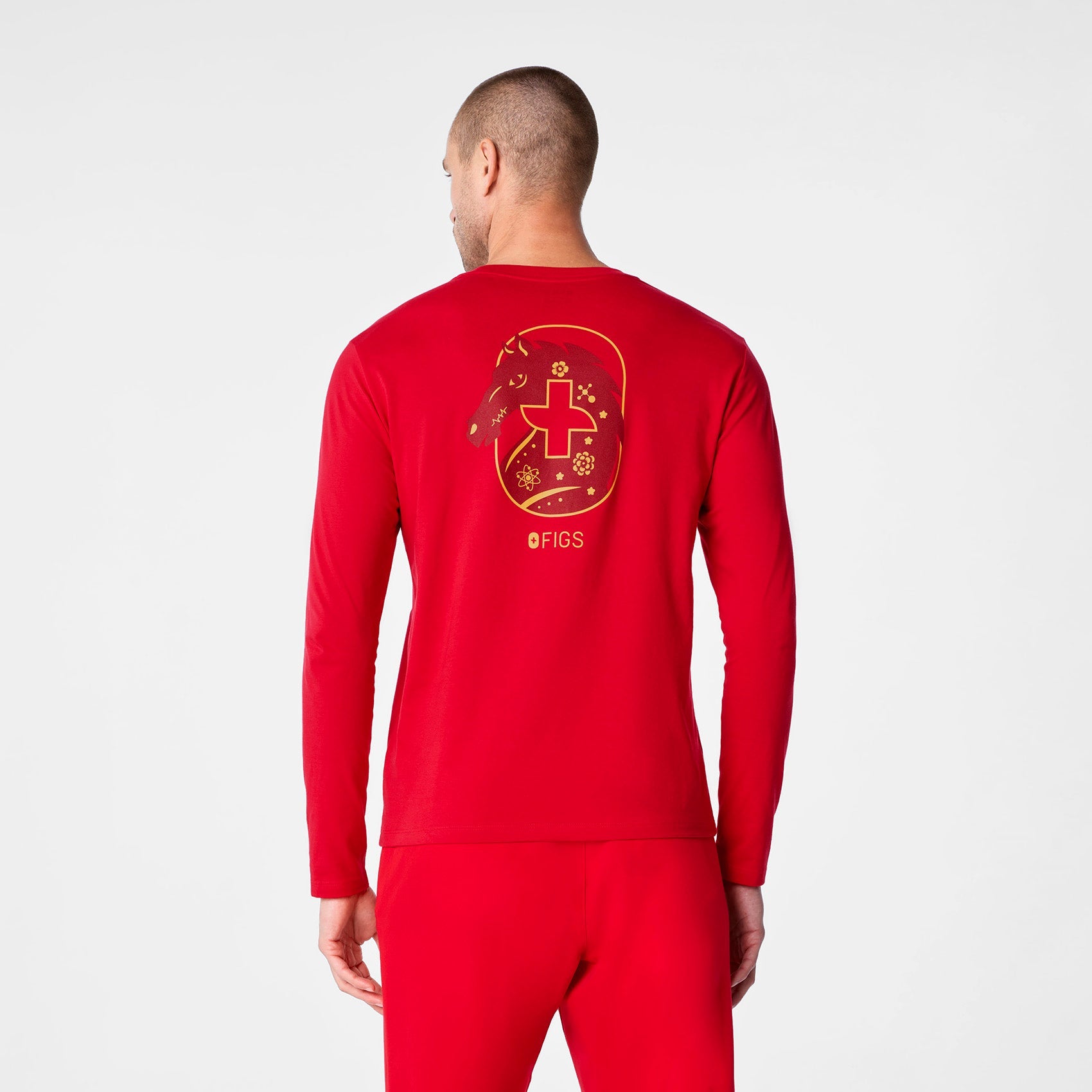 Luck Looks Good on You Long-Sleeve Underscrub - Pop Red