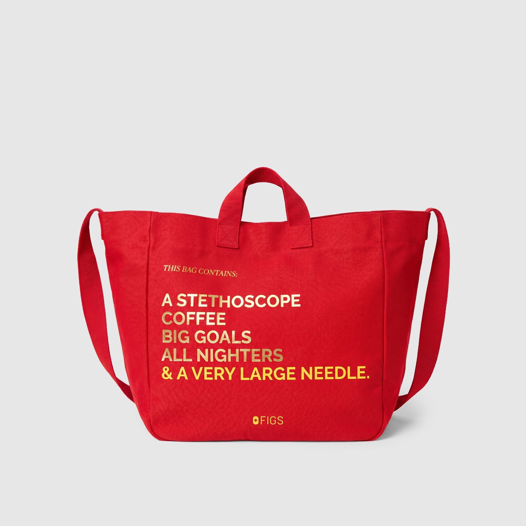 A Very Large Needle Canvas Tote - Pop Red