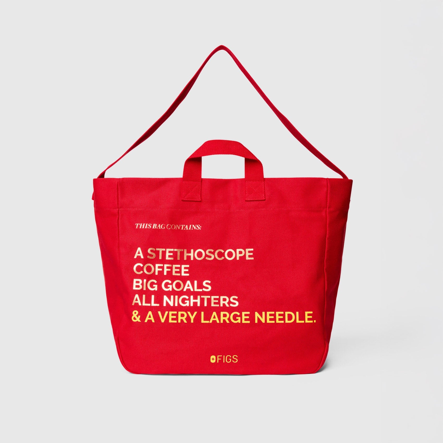 A Very Large Needle Canvas Tote - Pop Red