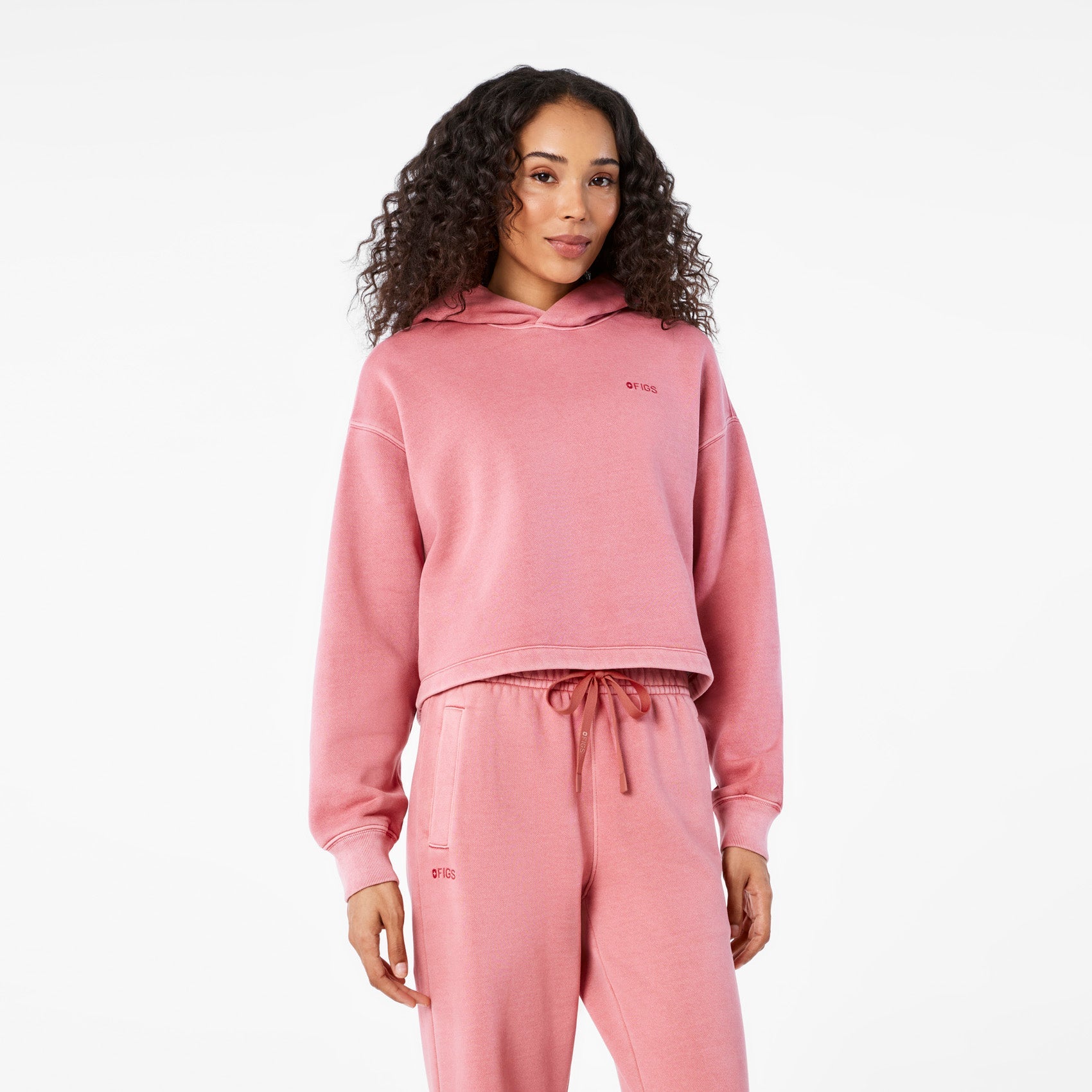 Hayden Vintage Wash Cropped Hoodie Sweatshirt - Berrywood