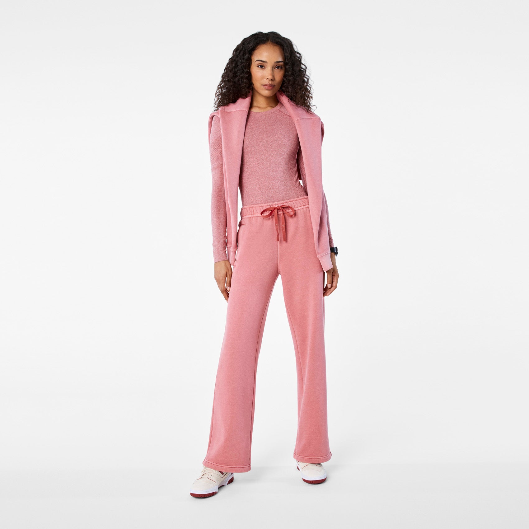 Hayden Vintage Wash Wide-Leg Sweatpants - Berrywood
