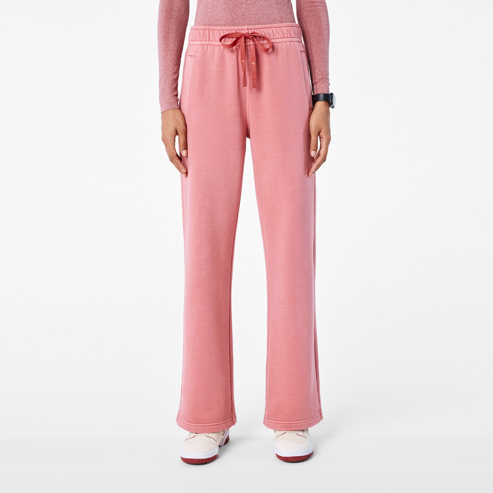 Hayden Vintage Wash Wide-Leg Sweatpants - Berrywood