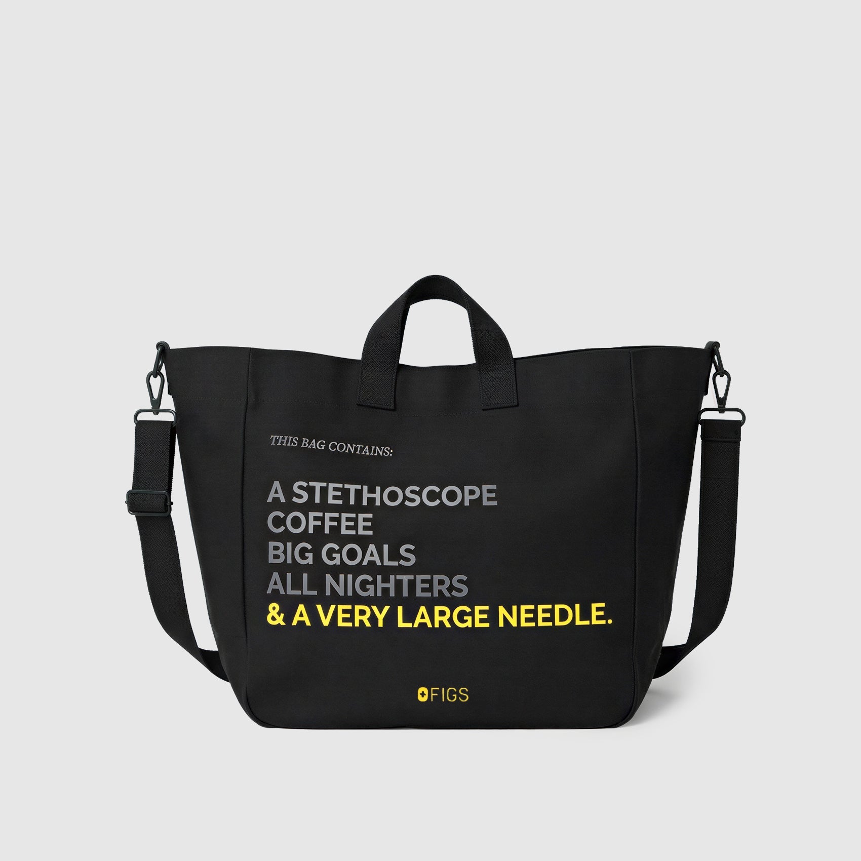 A Very Large Needle Detachable Strap Tote - Black