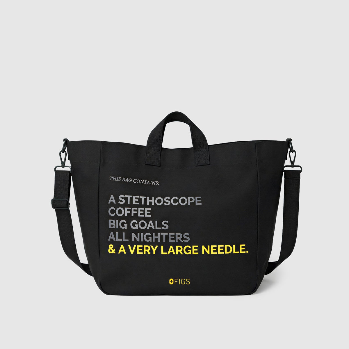 A Very Large Needle Detachable Strap Tote - Black