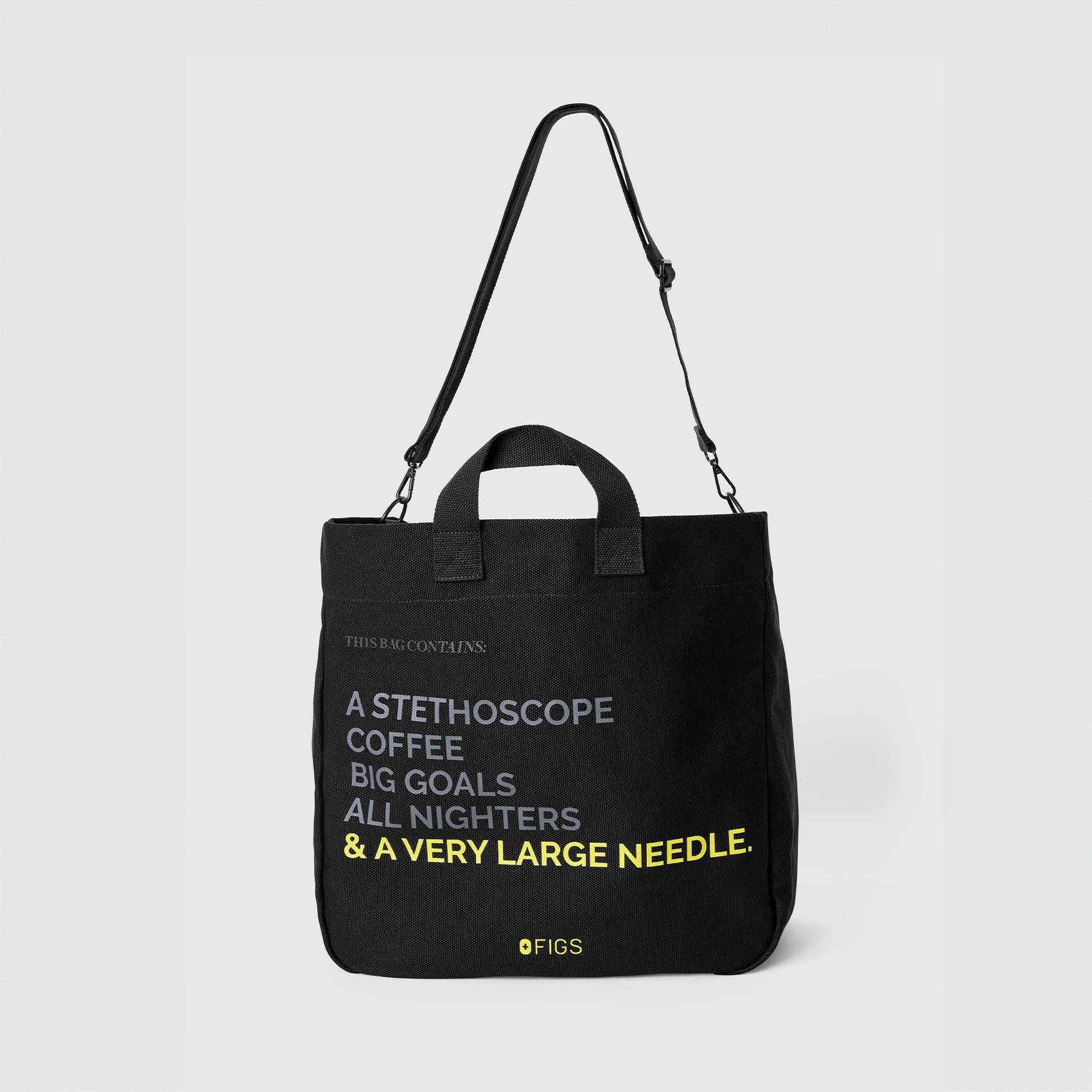 A Very Large Needle Detachable Strap Tote - Black