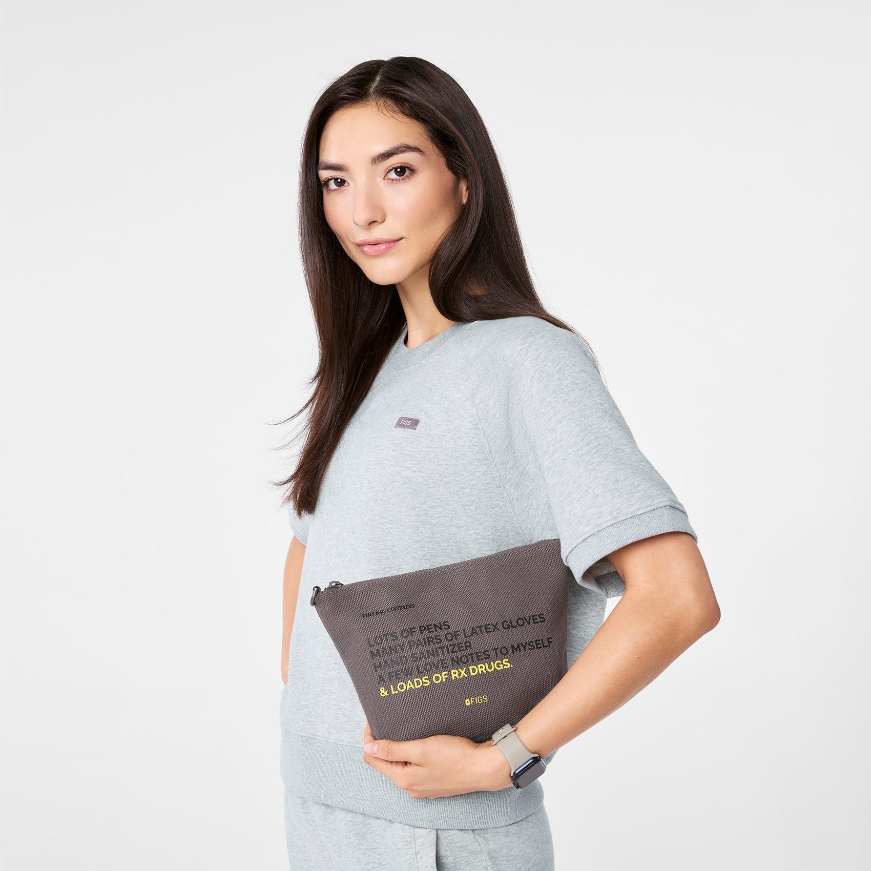 FIGS Canvas Pouch - Dark Grey
