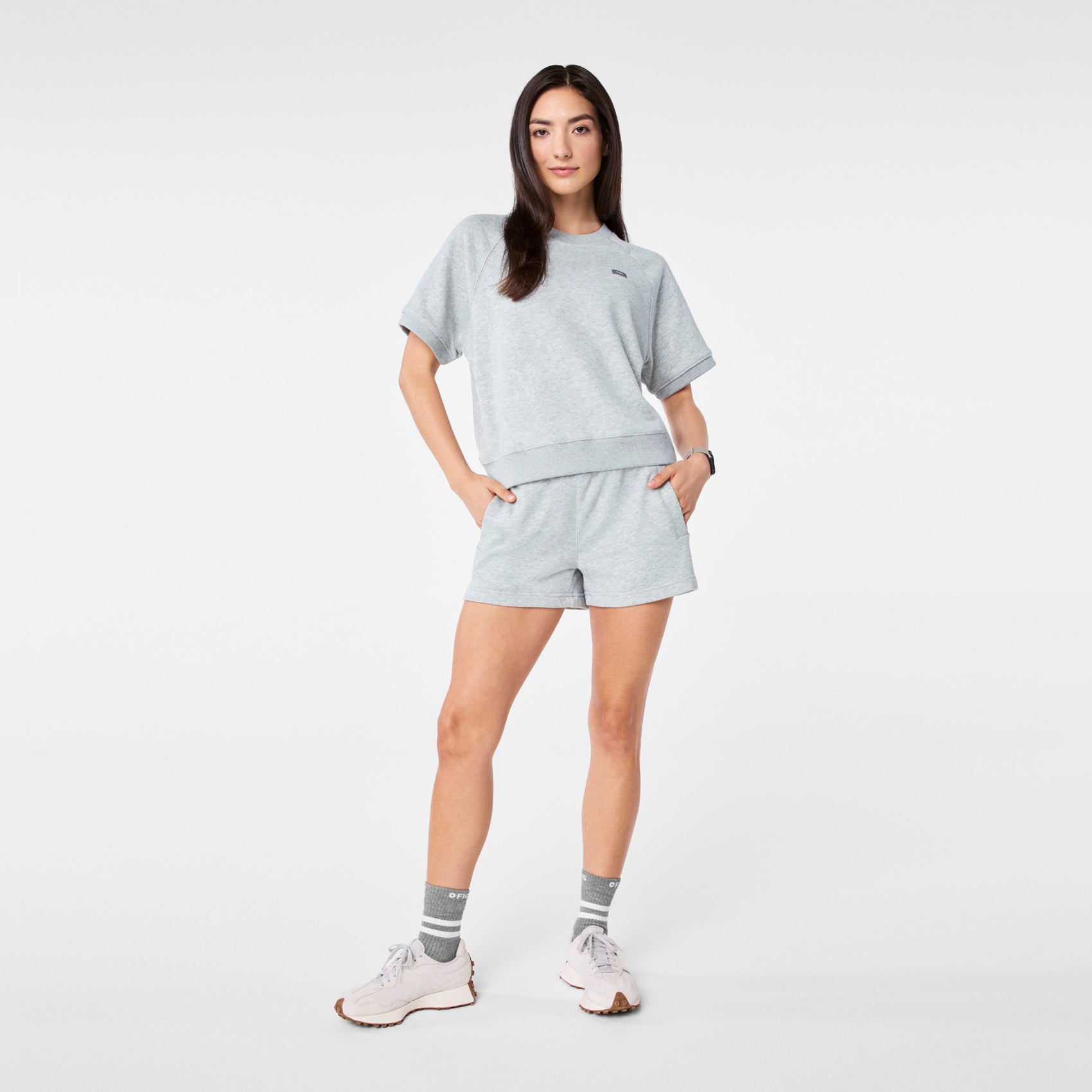 Evelyn Short-Sleeve Sweatshirt - Heather Grey