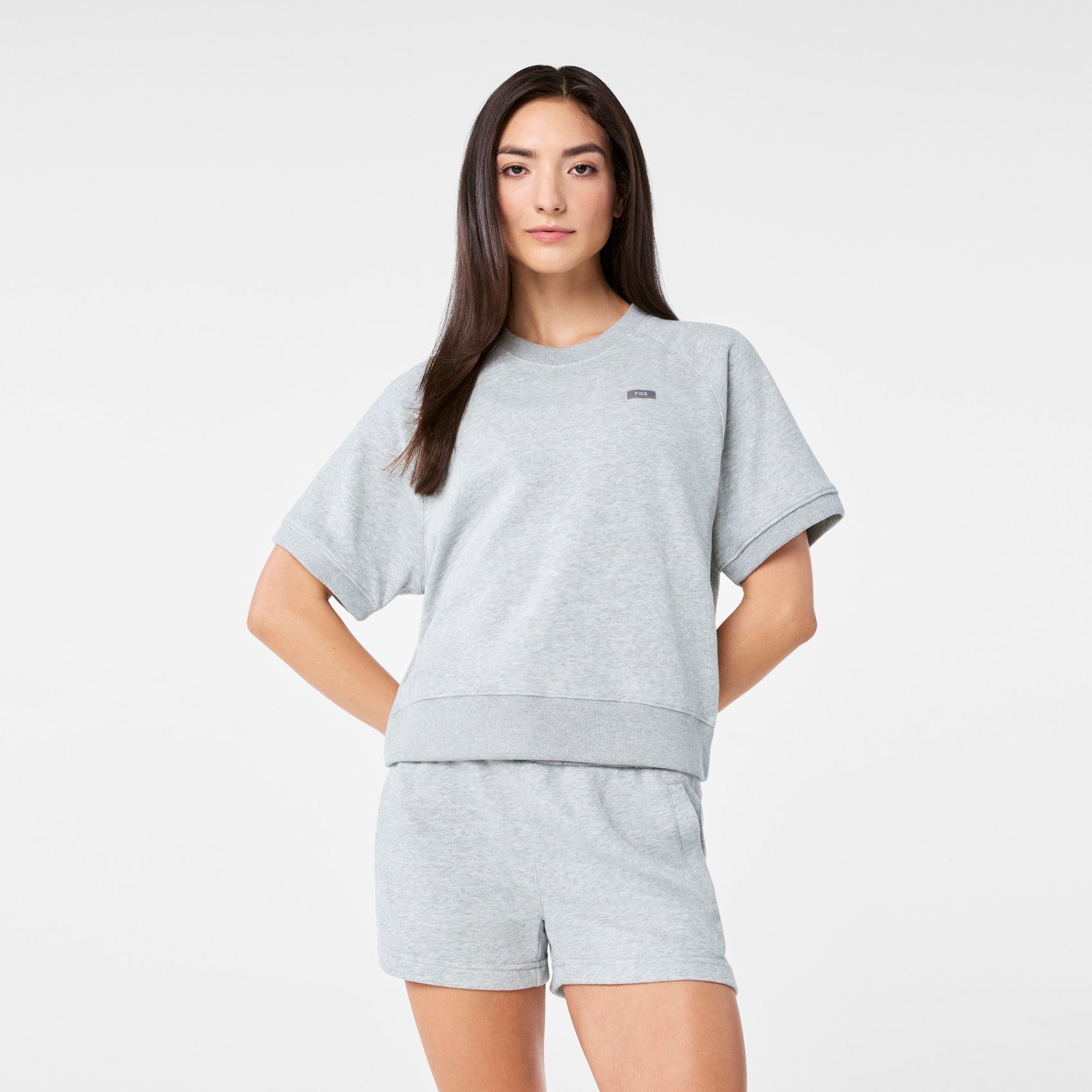 Evelyn Short-Sleeve Sweatshirt - Heather Grey