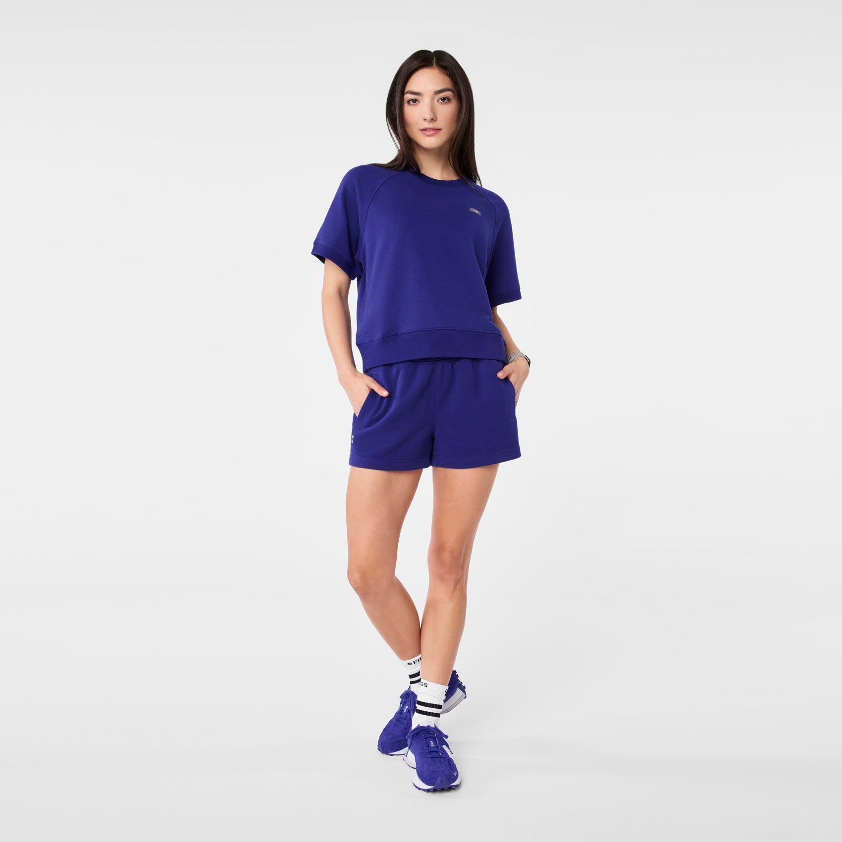 Evelyn Short-Sleeve Sweatshirt - Deep Royal Blue