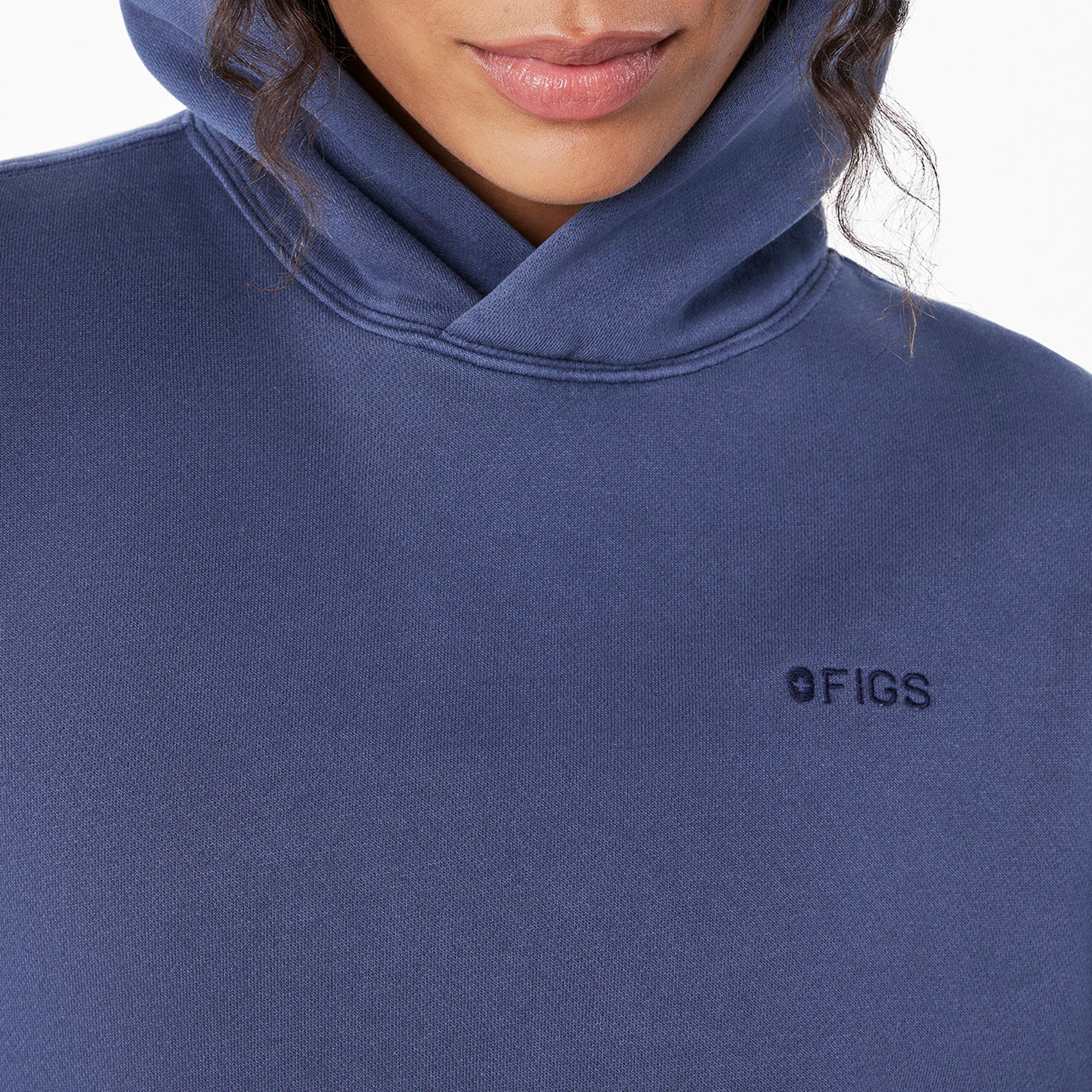 Hayden Vintage Wash Cropped Hoodie Sweatshirt - Quiet Navy