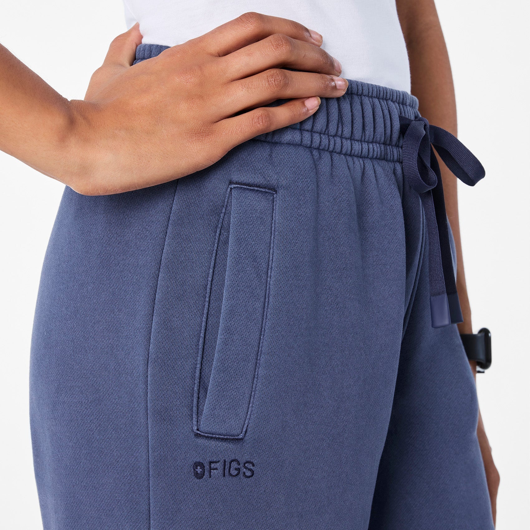 Hayden Vintage Wash Wide-Leg Sweatpants - Quiet Navy