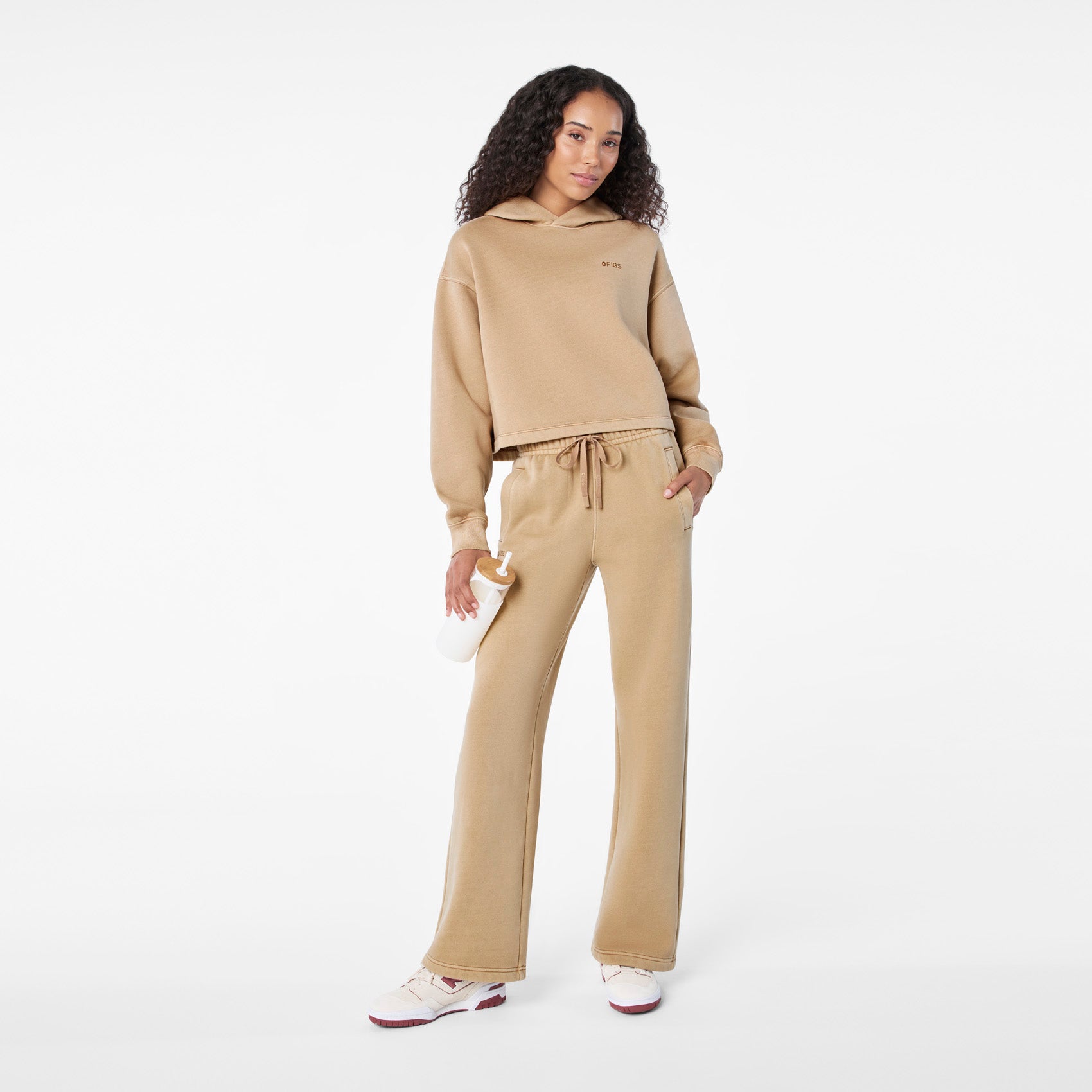 Hayden Vintage Wash Cropped Hoodie Sweatshirt - Sequoia