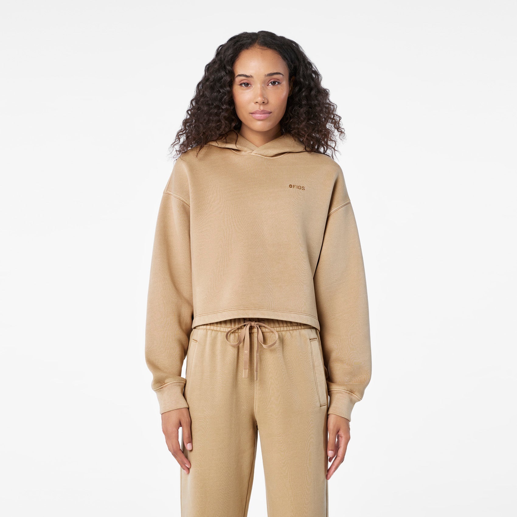 Hayden Vintage Wash Cropped Hoodie Sweatshirt - Sequoia