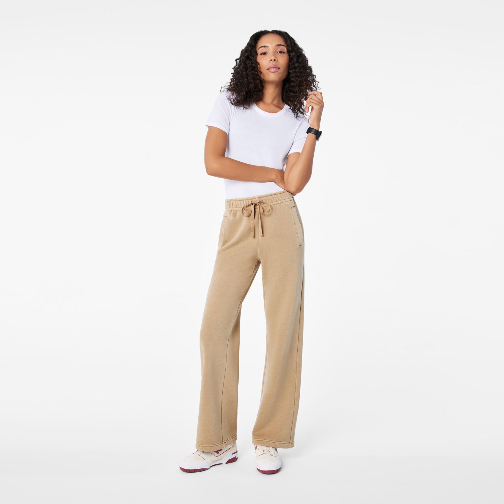 Hayden Vintage Wash Wide-Leg Sweatpants - Sequoia