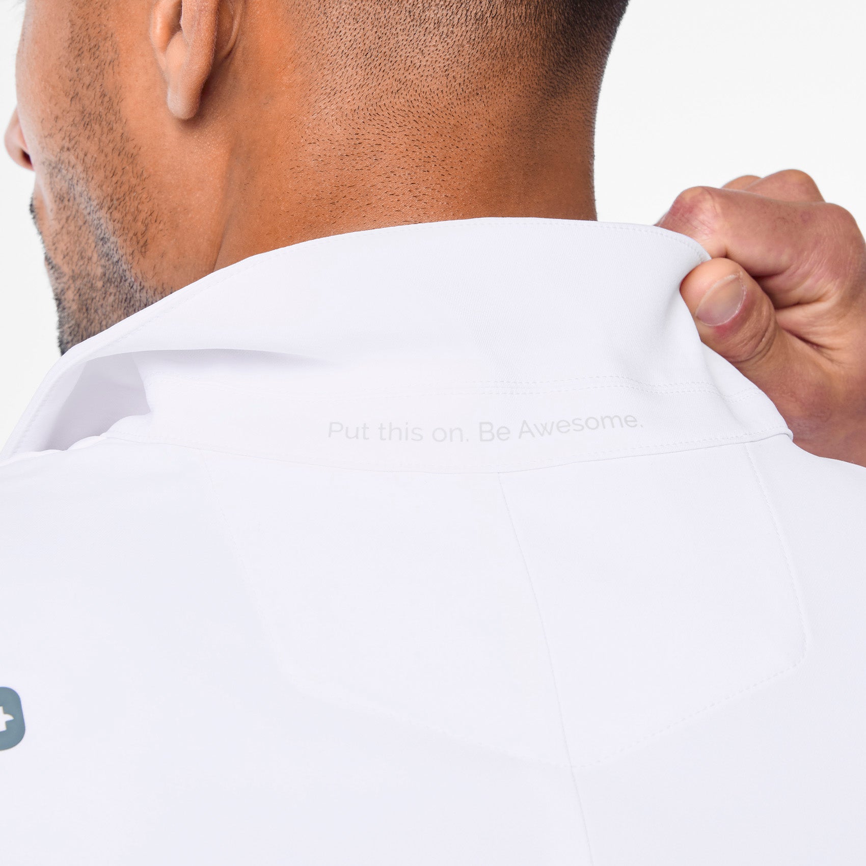 Harlem Short Slim Lab Coat - White