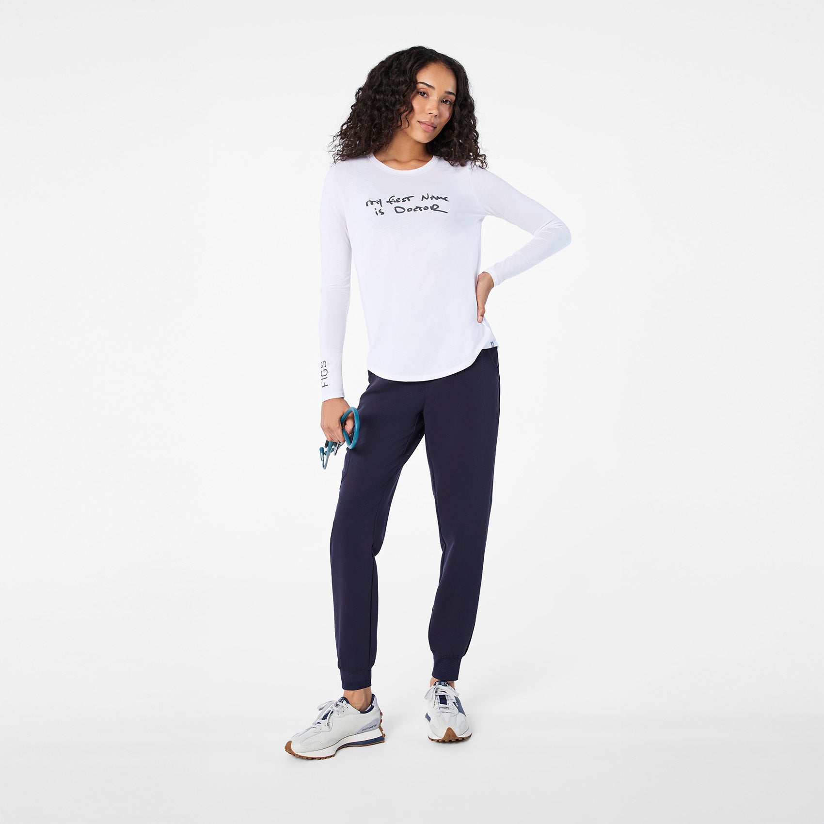 My First Name Is Doctor Long-Sleeve Underscrub - Optic White
