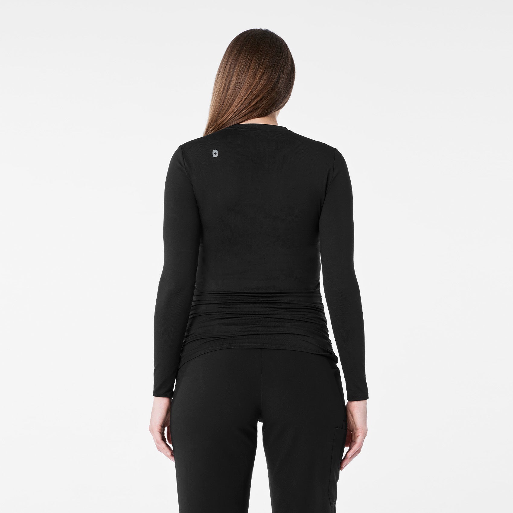 Cary Maternity Long-Sleeve Underscrub - Black