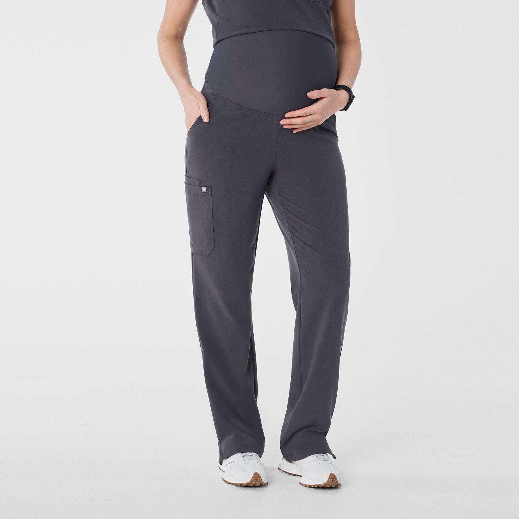 Kade Maternity Straight-Leg Scrub Pant - Charcoal
