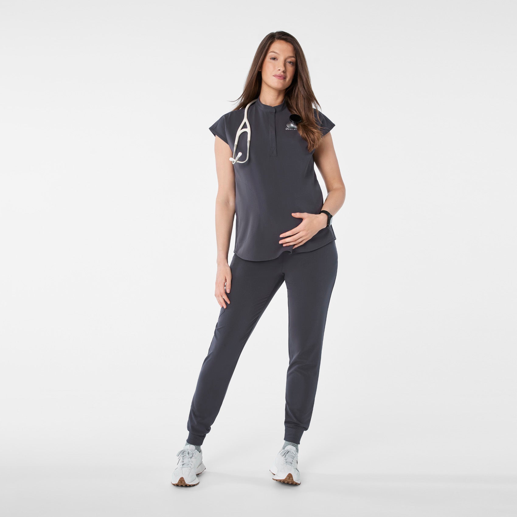  Rafaela Maternity Scrub Top - Charcoal