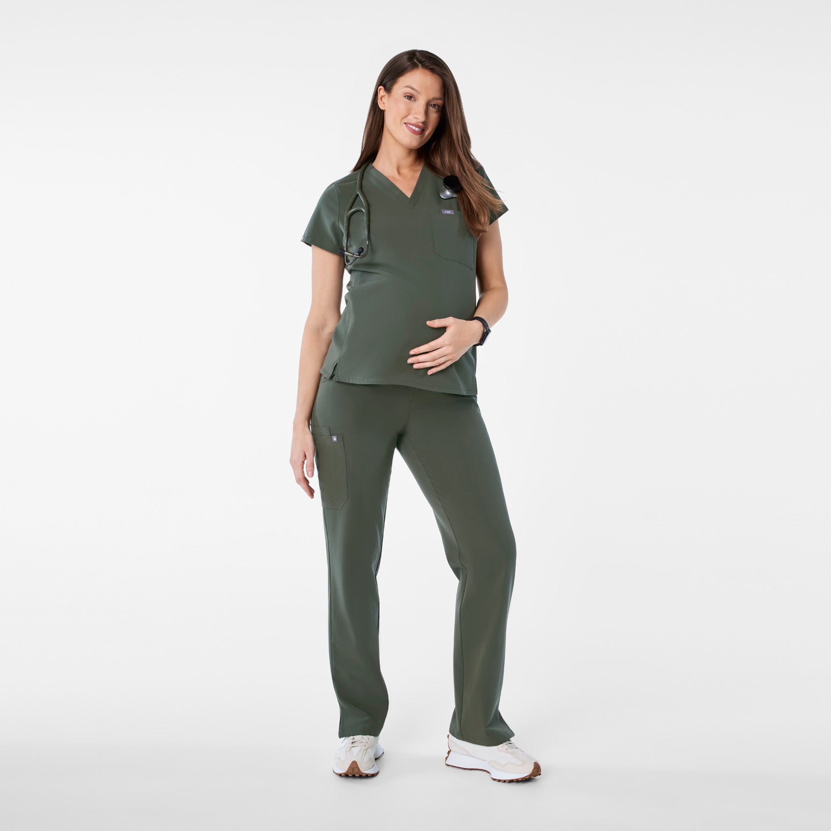 Kade Maternity Straight-Leg Scrub Pant - Moss