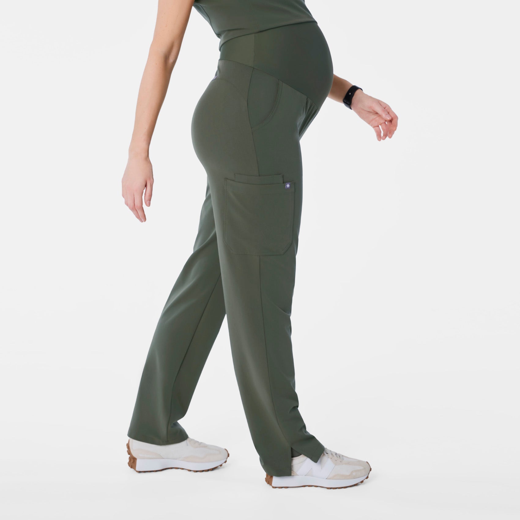 Kade Maternity Straight-Leg Scrub Pant - Moss