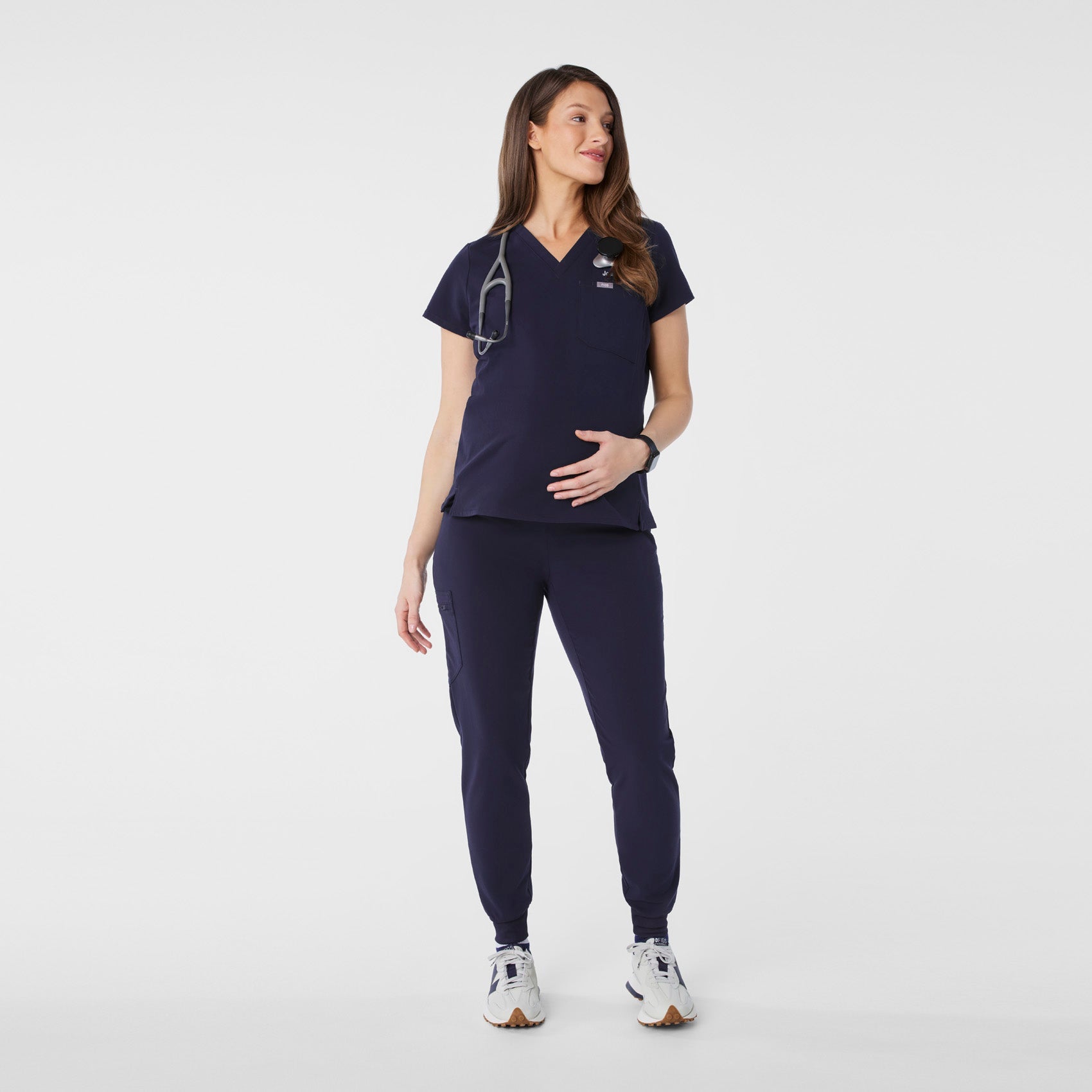 Catarina Maternity Scrub Top - Navy