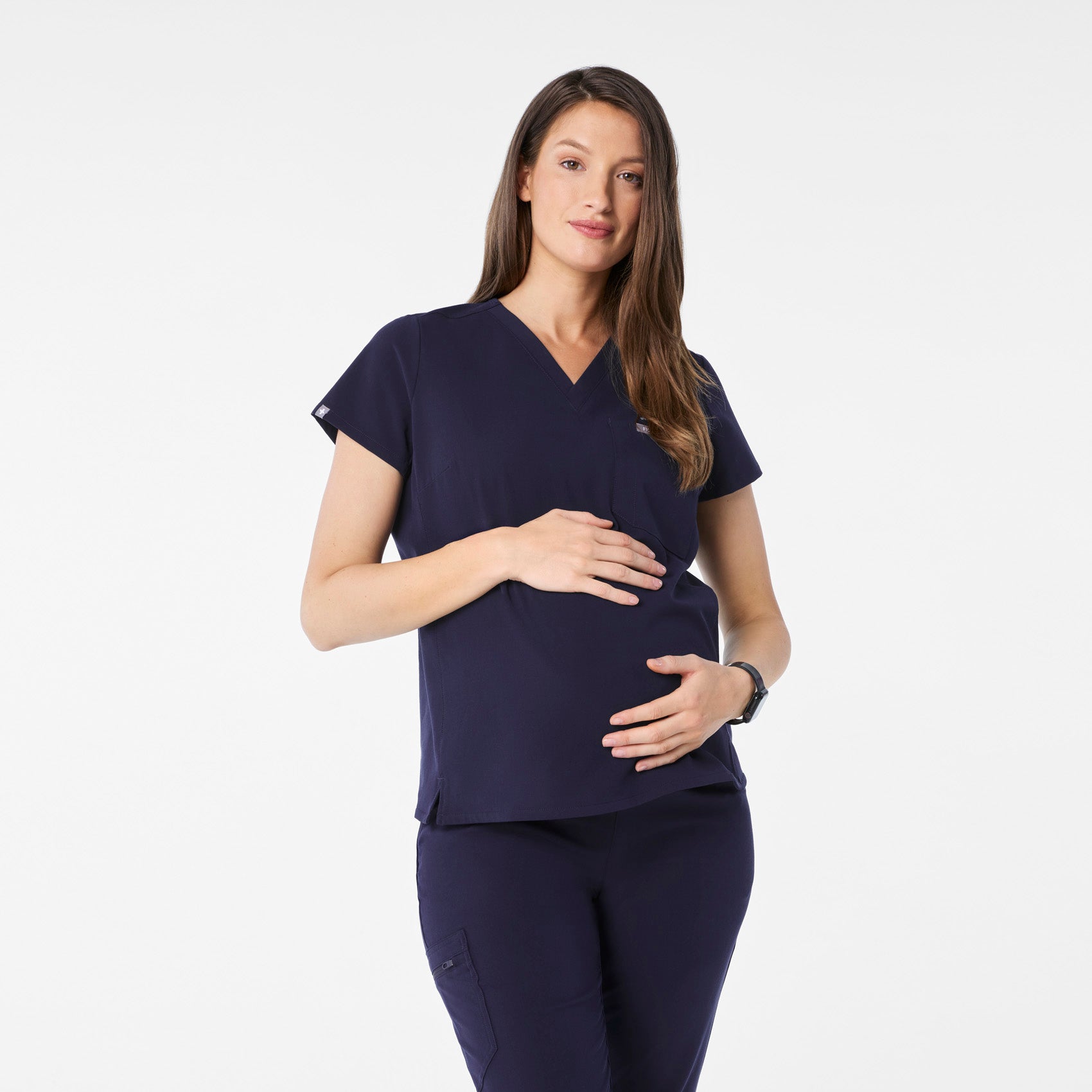 Catarina Maternity Scrub Top - Navy