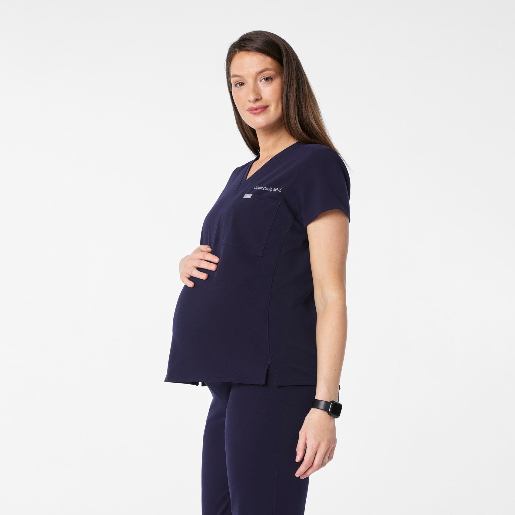 Catarina Maternity Scrub Top - Navy