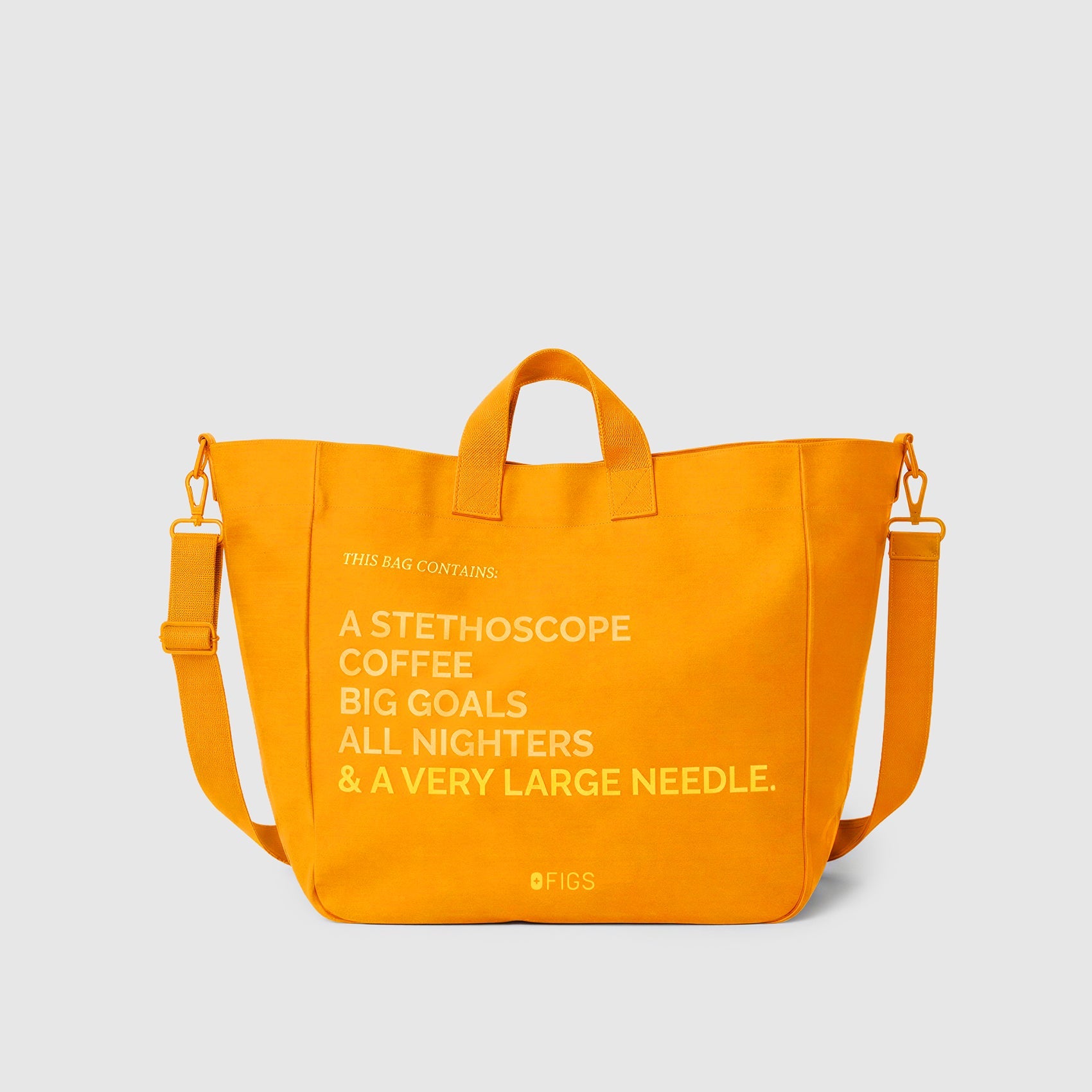 A Very Large Needle Detachable Strap Tote - Creamsicle