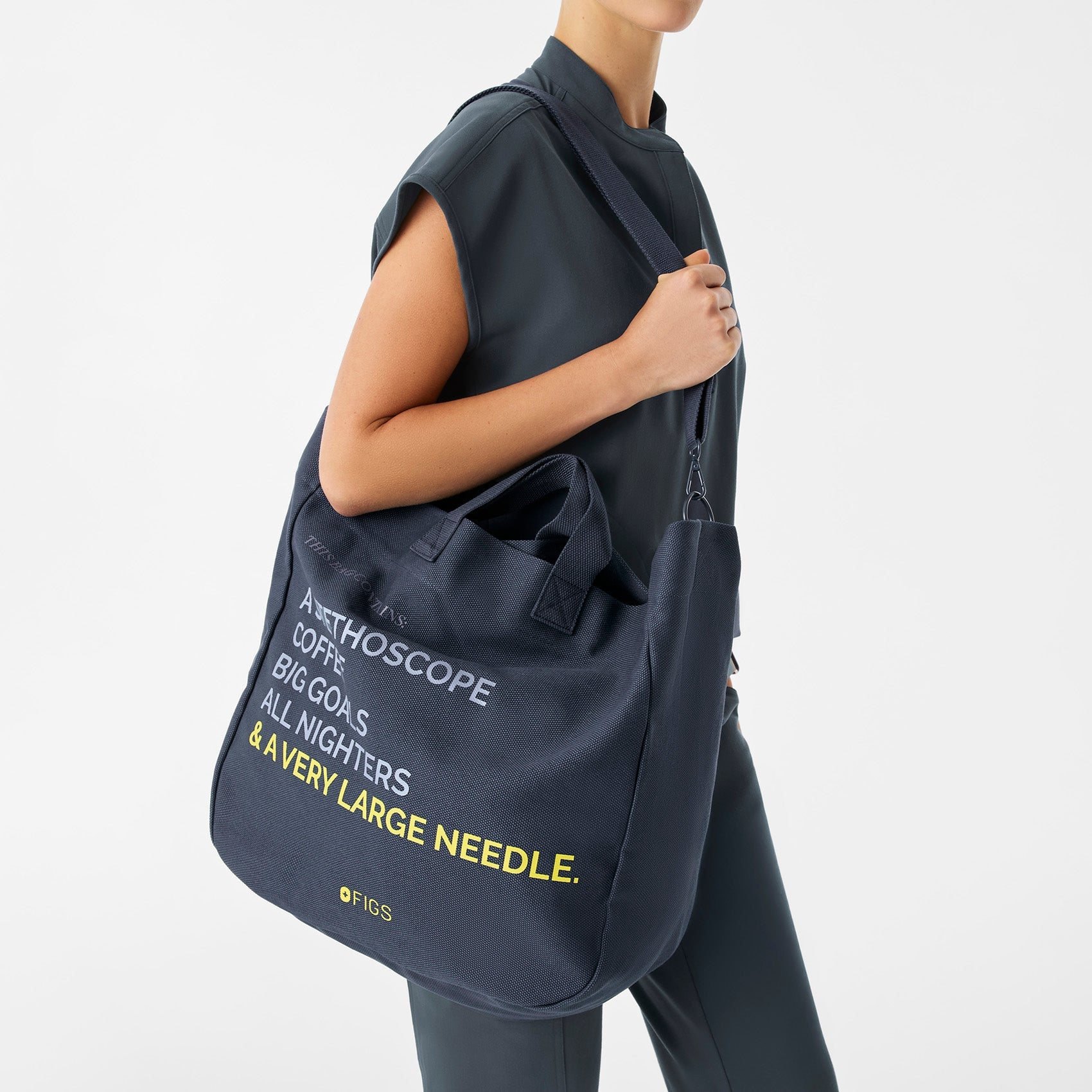 A Very Large Needle Detachable Strap Tote - Dark Harbor