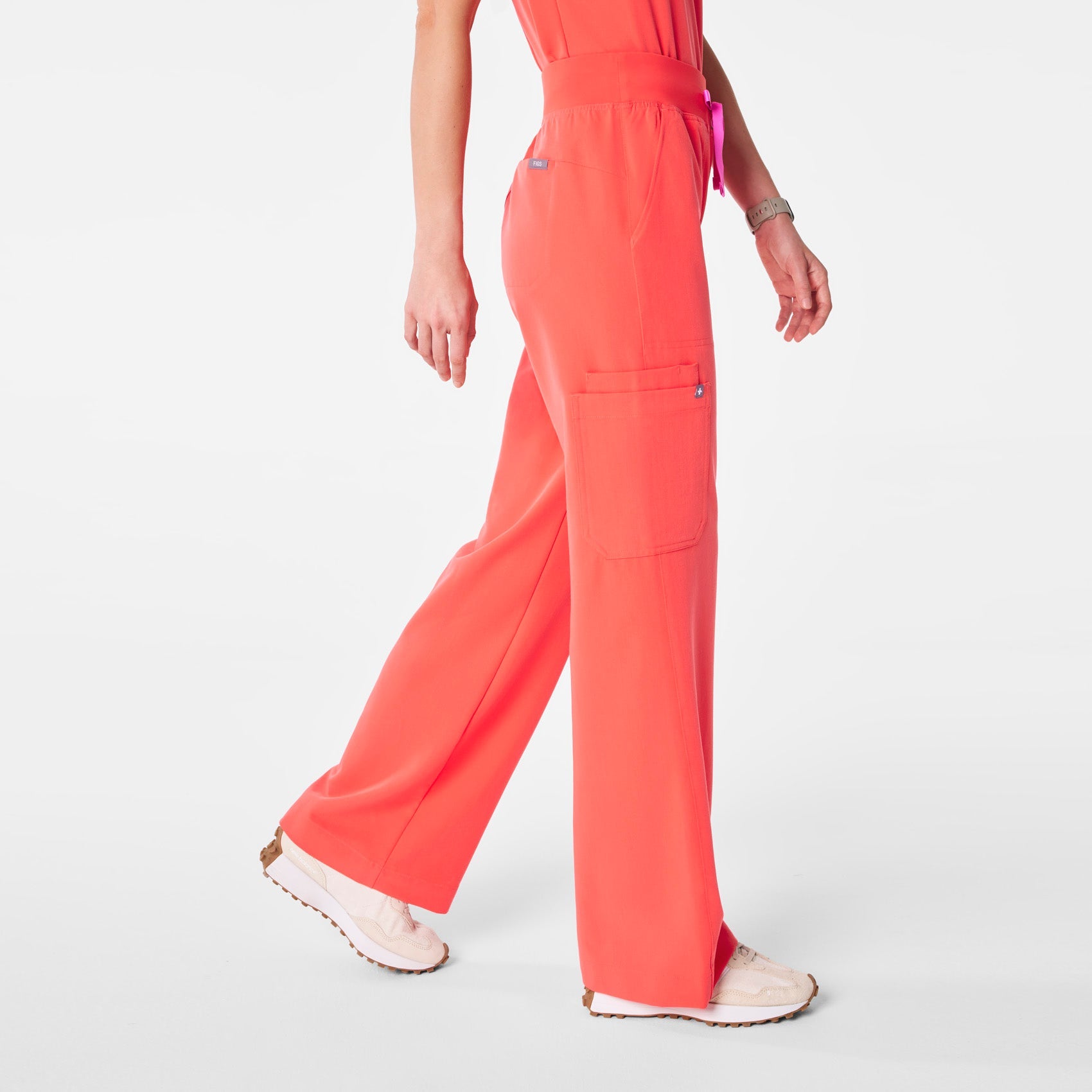 Isabel High-Rise Wide-Leg Scrub Pant - Fireside