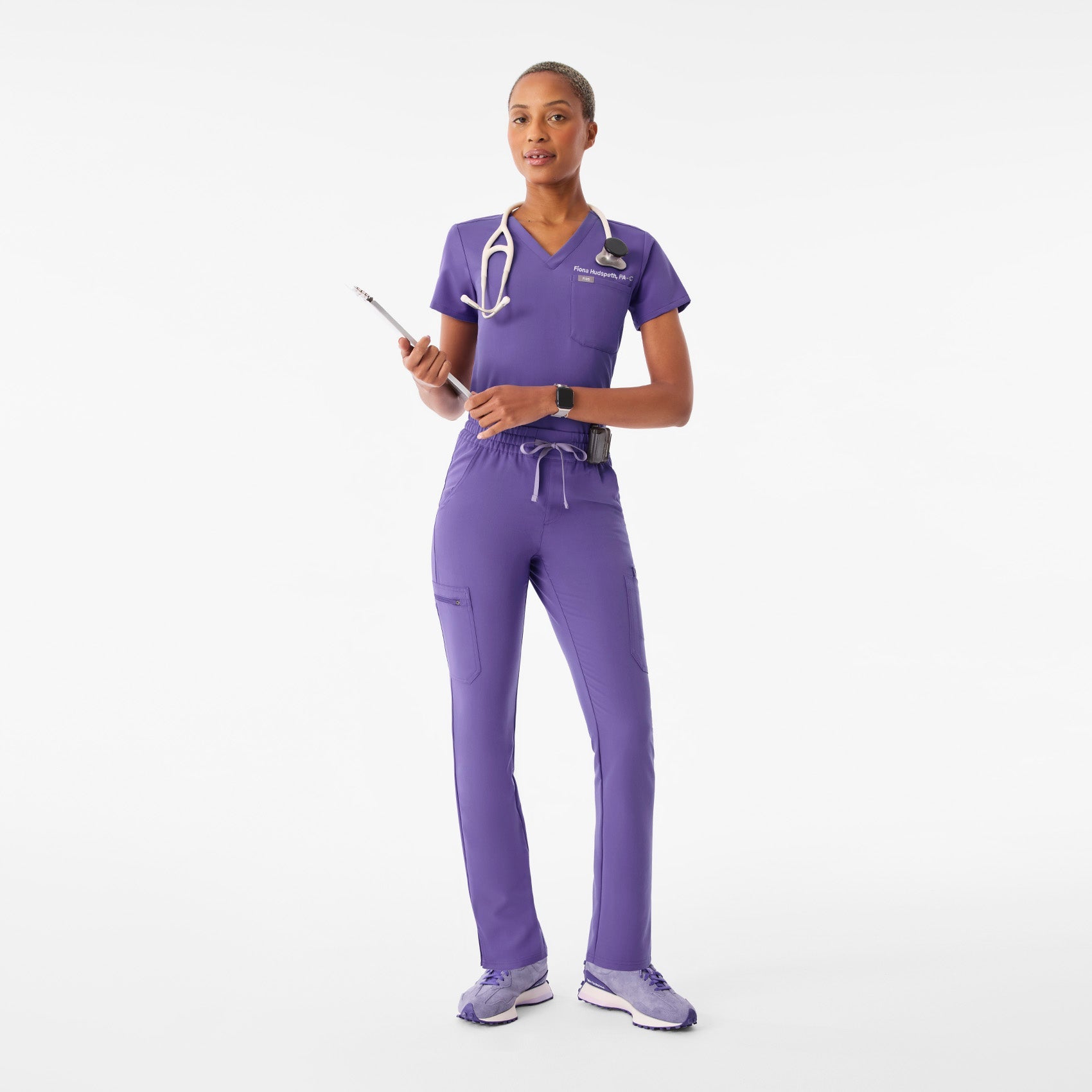 Dowa High-Rise Straight-Leg Scrub Pant - Amethyst