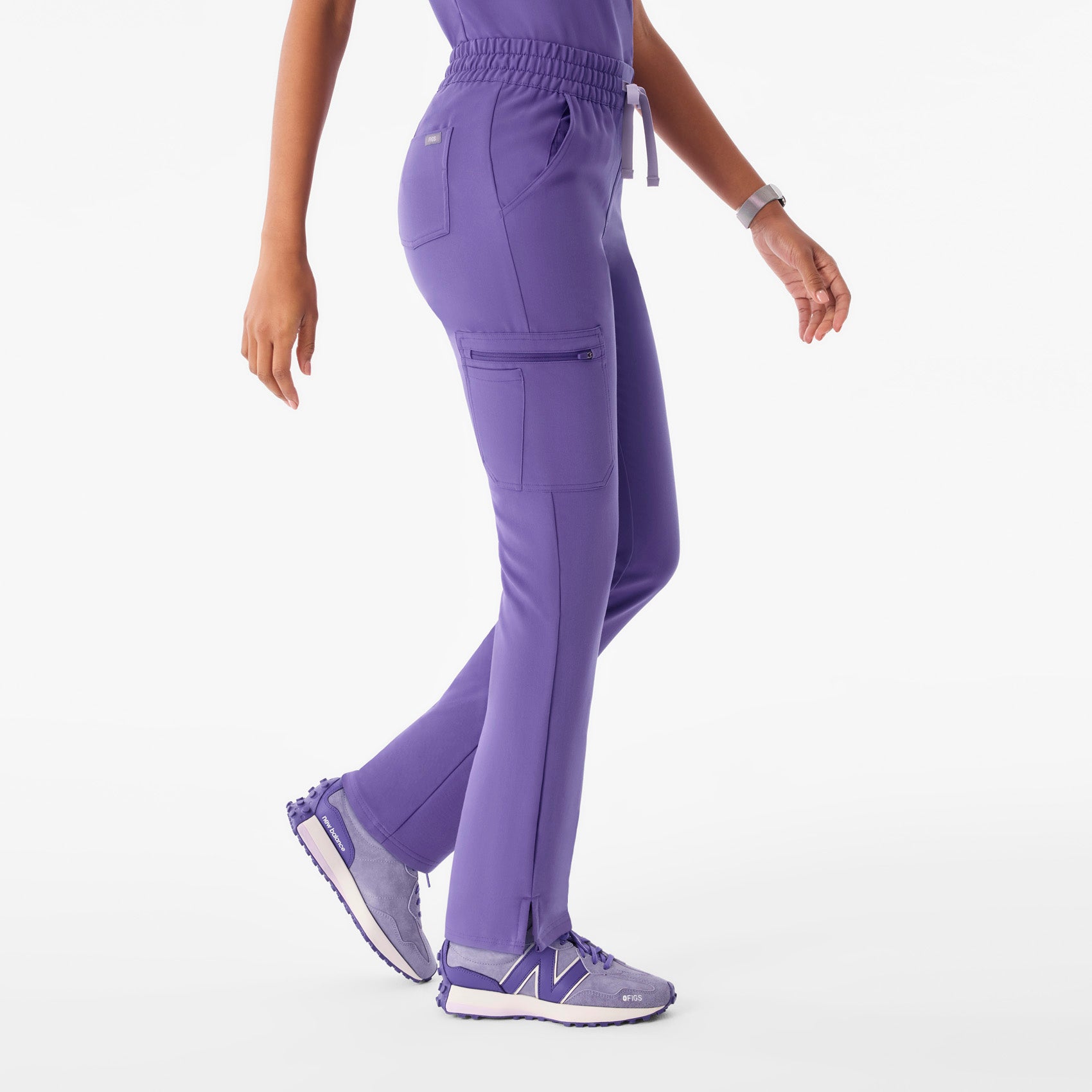Dowa High-Rise Straight-Leg Scrub Pant - Amethyst