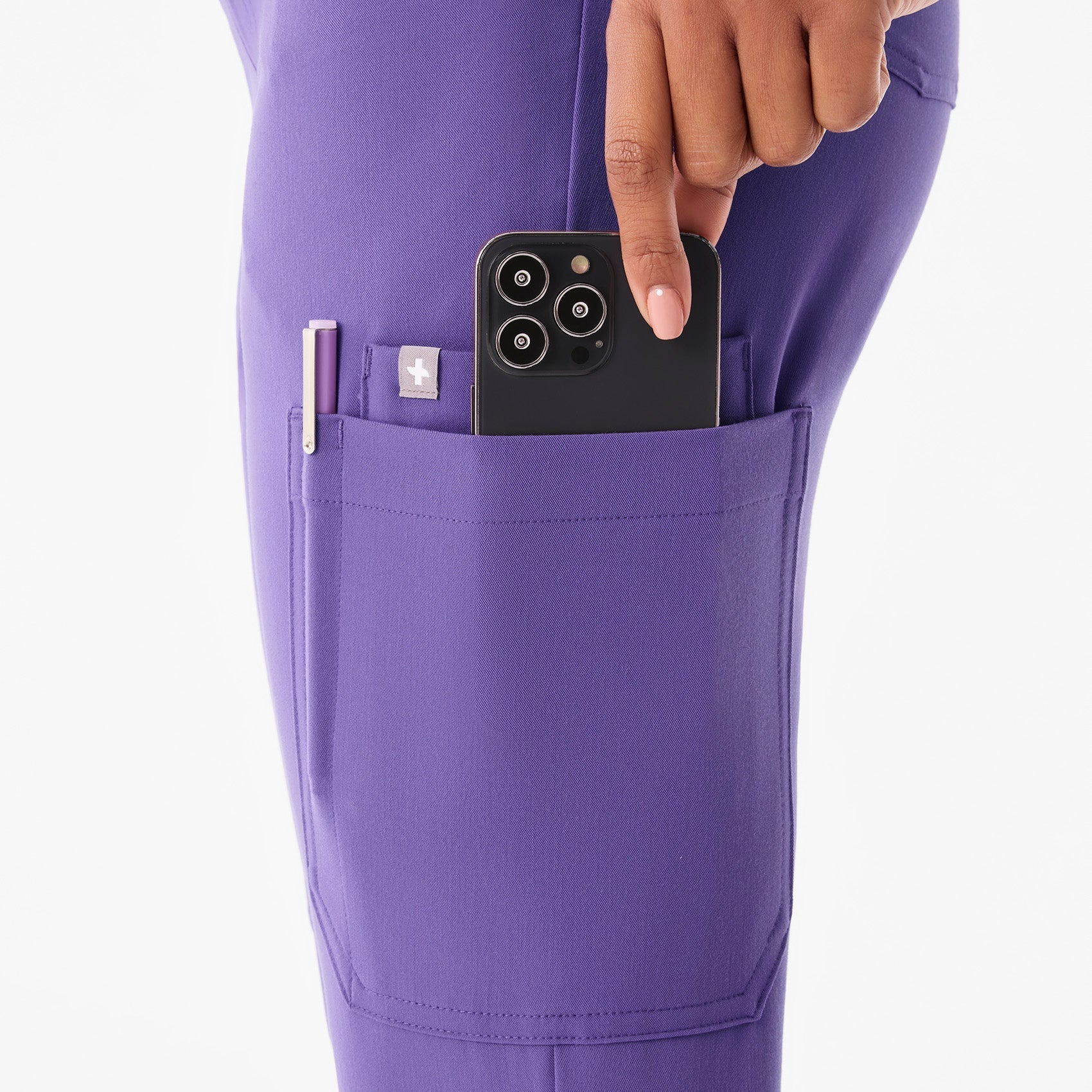 Dowa High-Rise Straight-Leg Scrub Pant - Amethyst