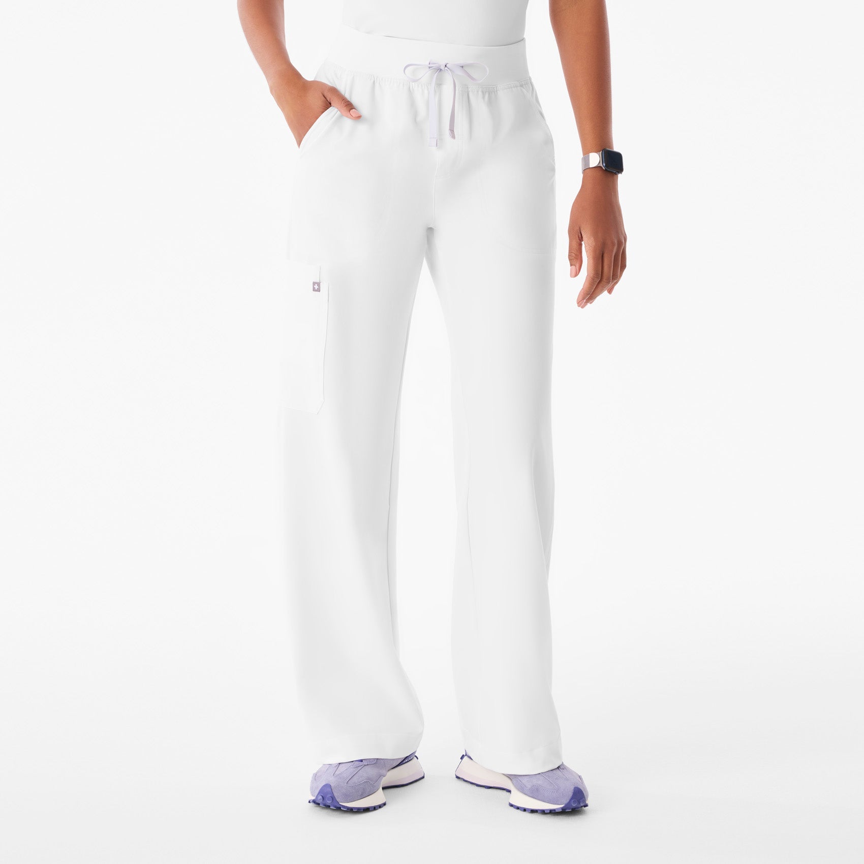 Isabel High-Rise Wide-Leg Scrub Pant - Optic White
