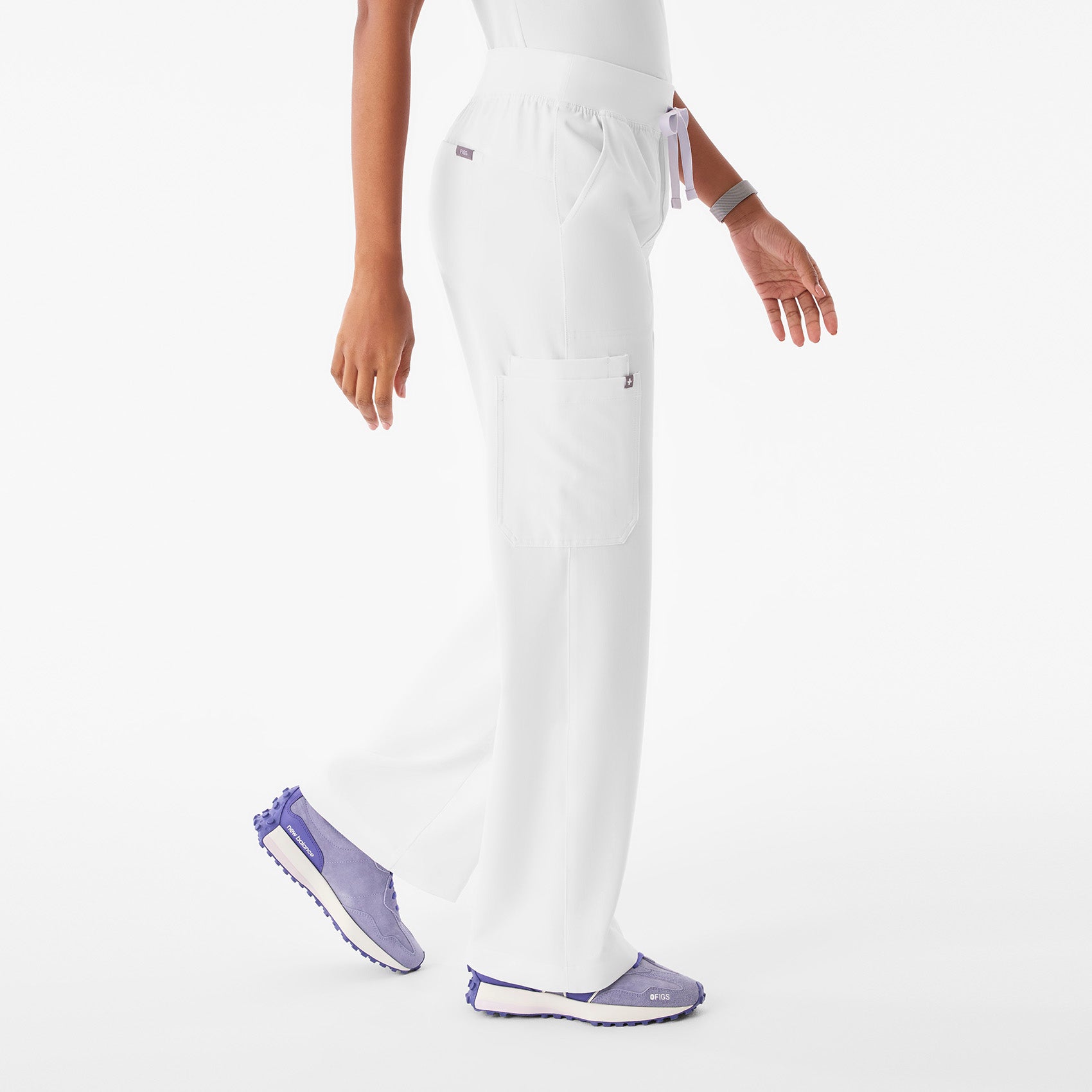 Isabel High-Rise Wide-Leg Scrub Pant - Optic White