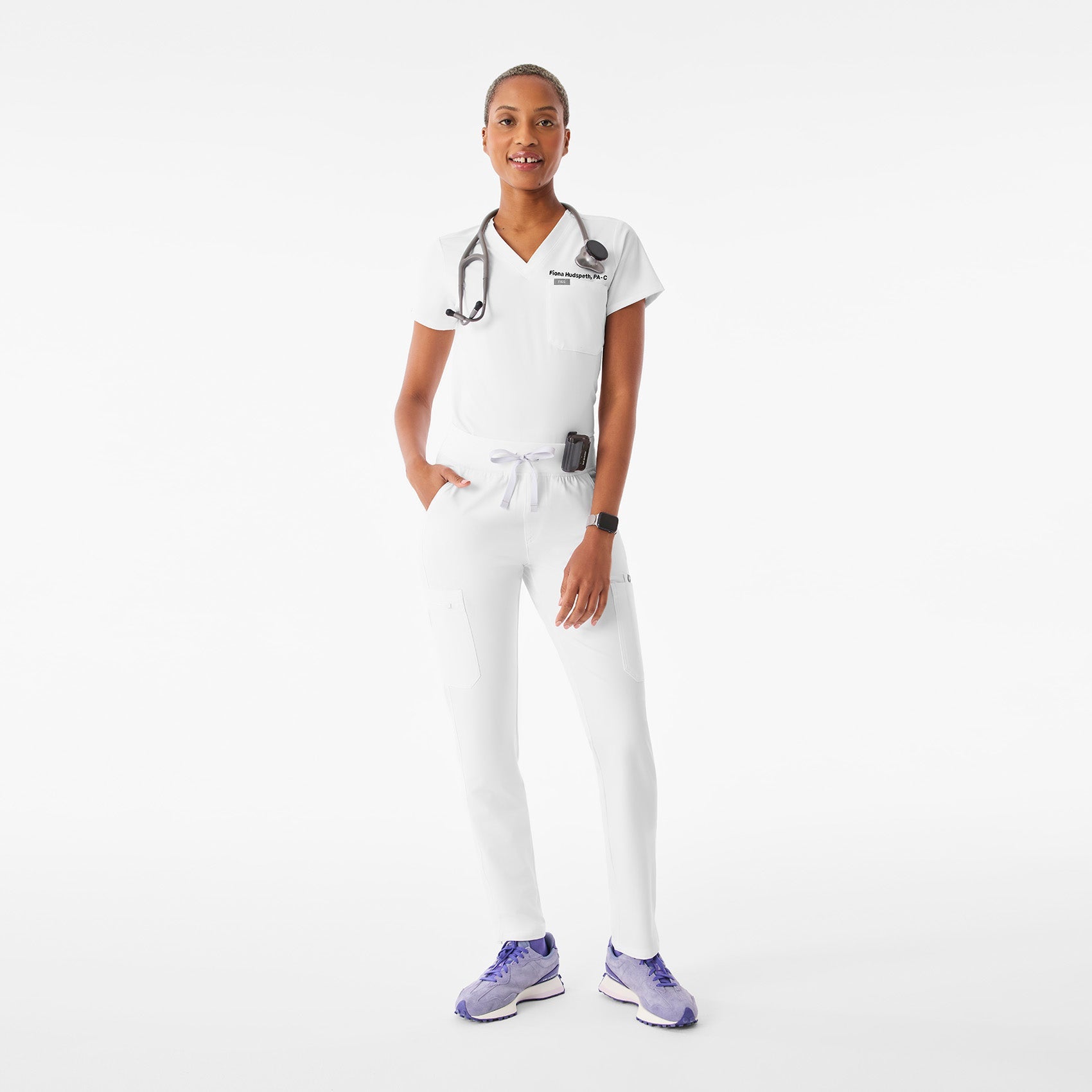 Yola High-Rise Slim Scrub Pant™ - Optic White