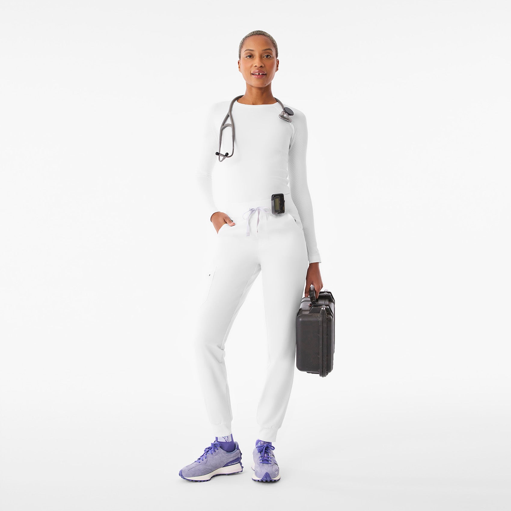 Salta Seamless Long-Sleeve Underscrub - Optic White