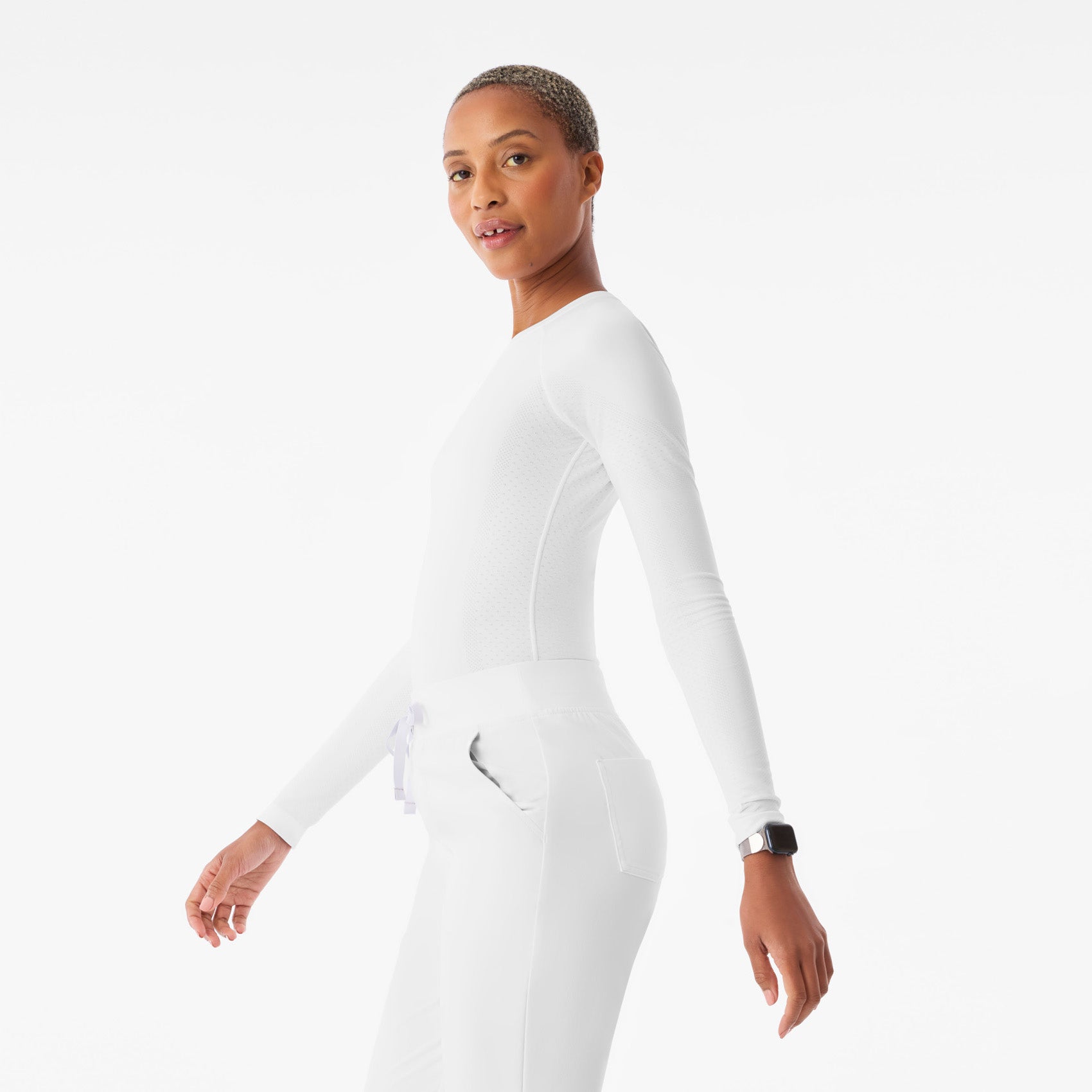 Salta Seamless Long-Sleeve Underscrub - Optic White