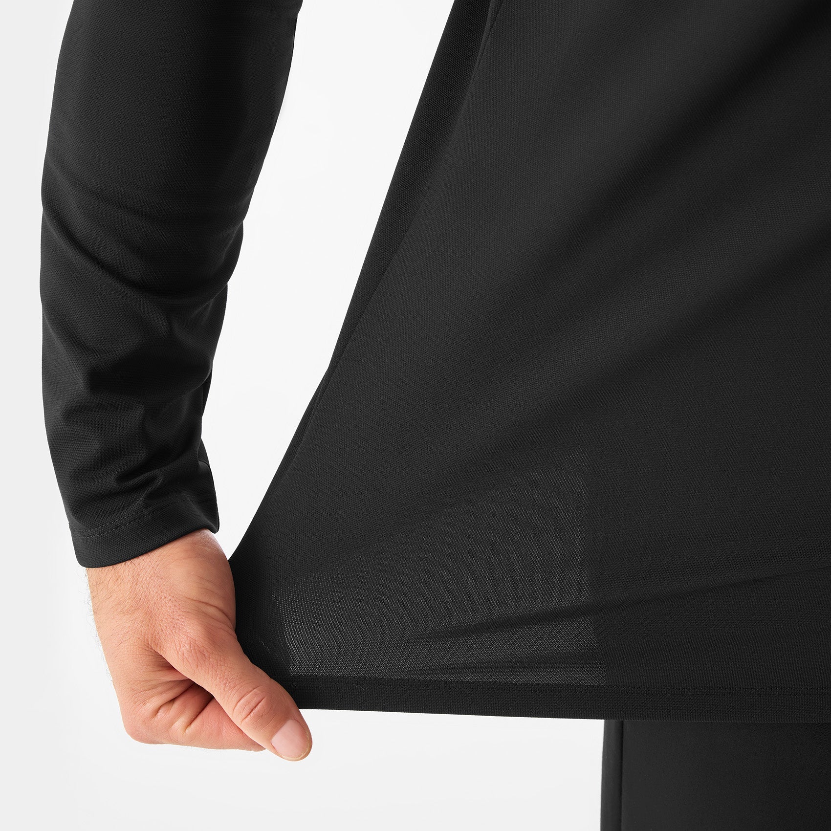 Dawes ¼ Zip Long-Sleeve Scrub Top - Black