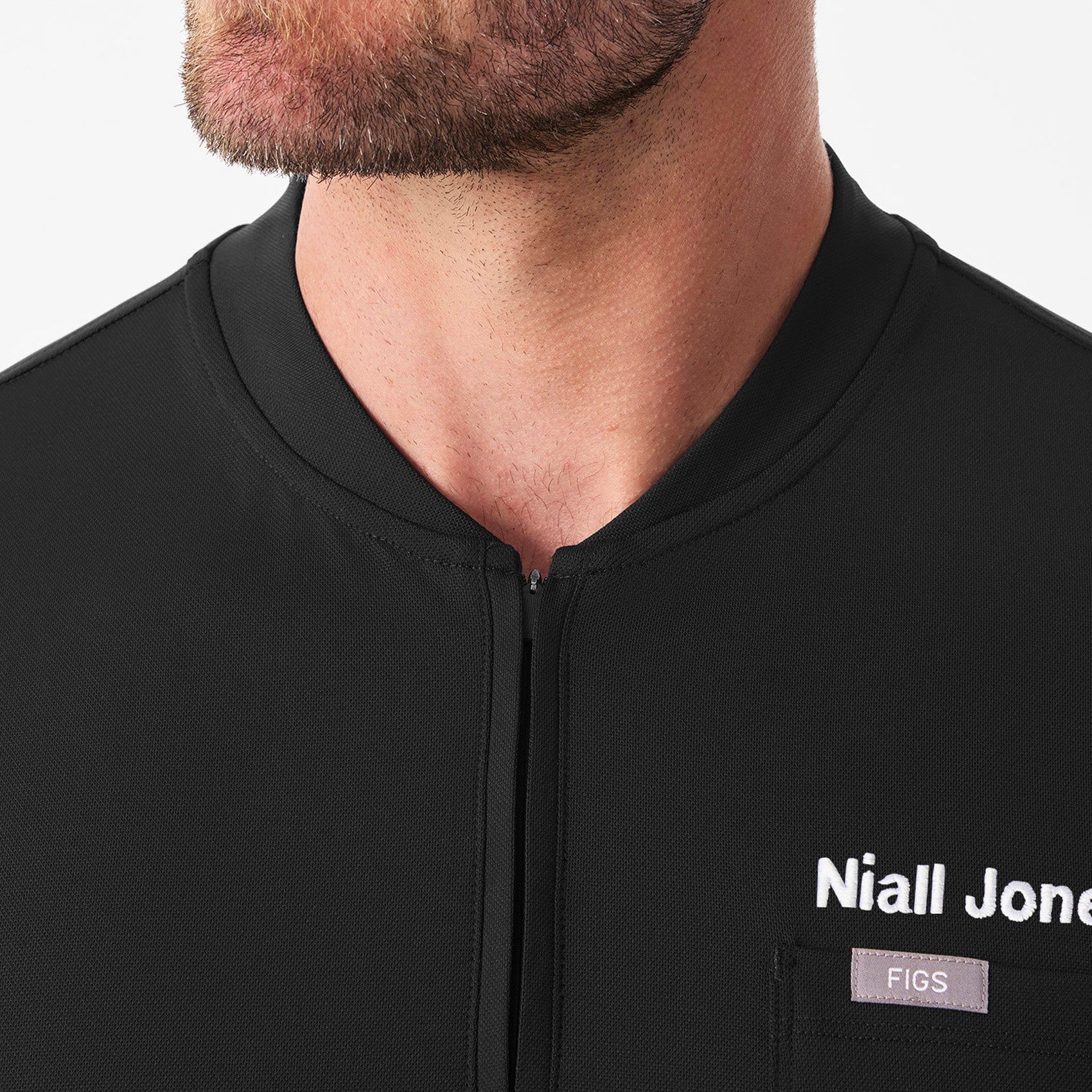 Dawes ¼ Zip Scrub Top  - Black
