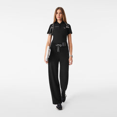 Roslyn Wide-Leg Scrub Pant  - Black