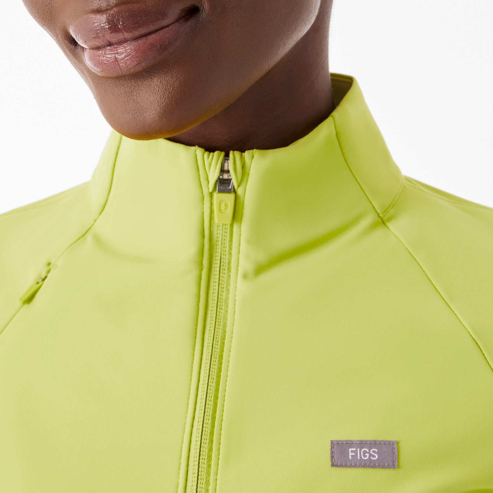 ContourKnit Cropped Scrub Jacket™ - Celery