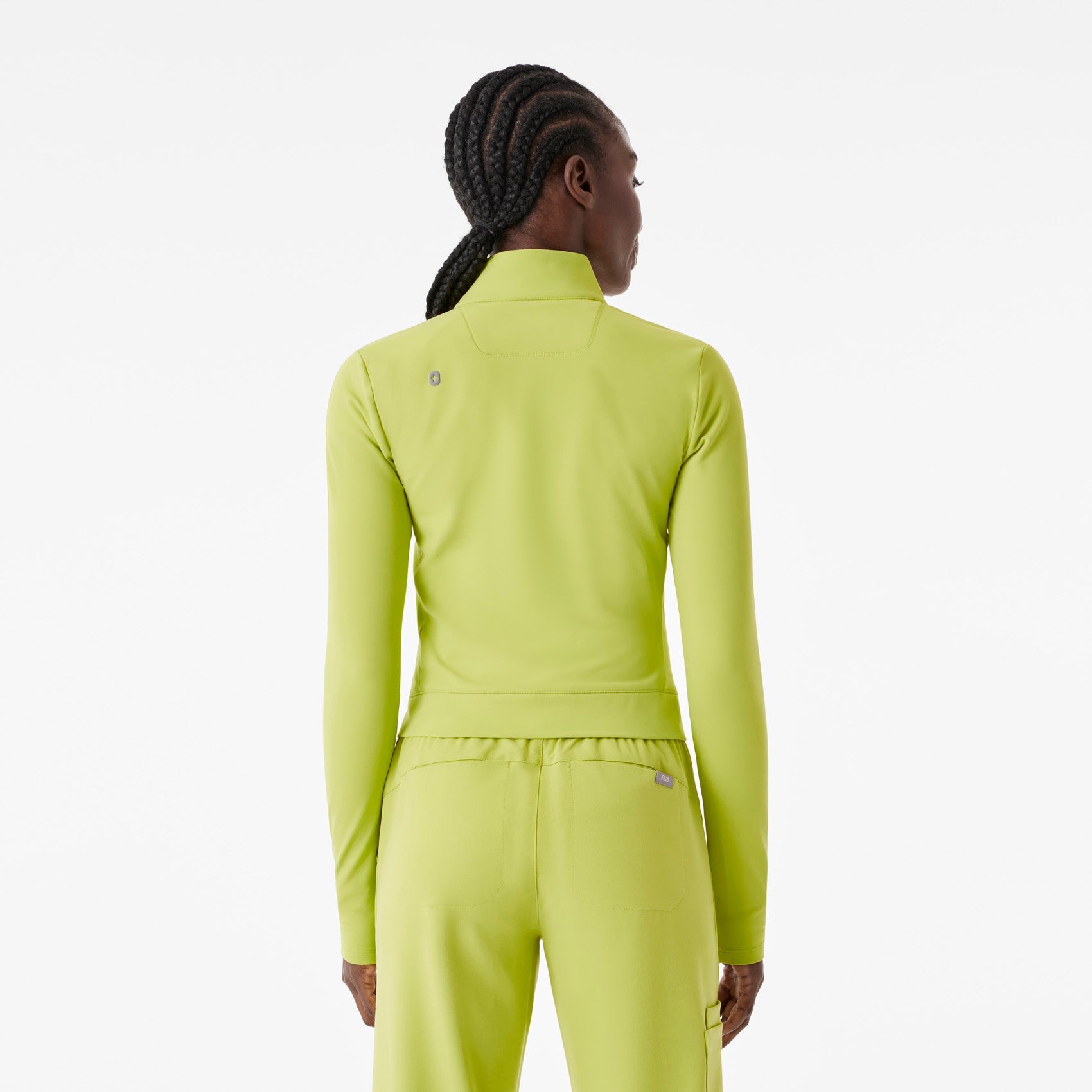 ContourKnit Cropped Scrub Jacket™ - Celery