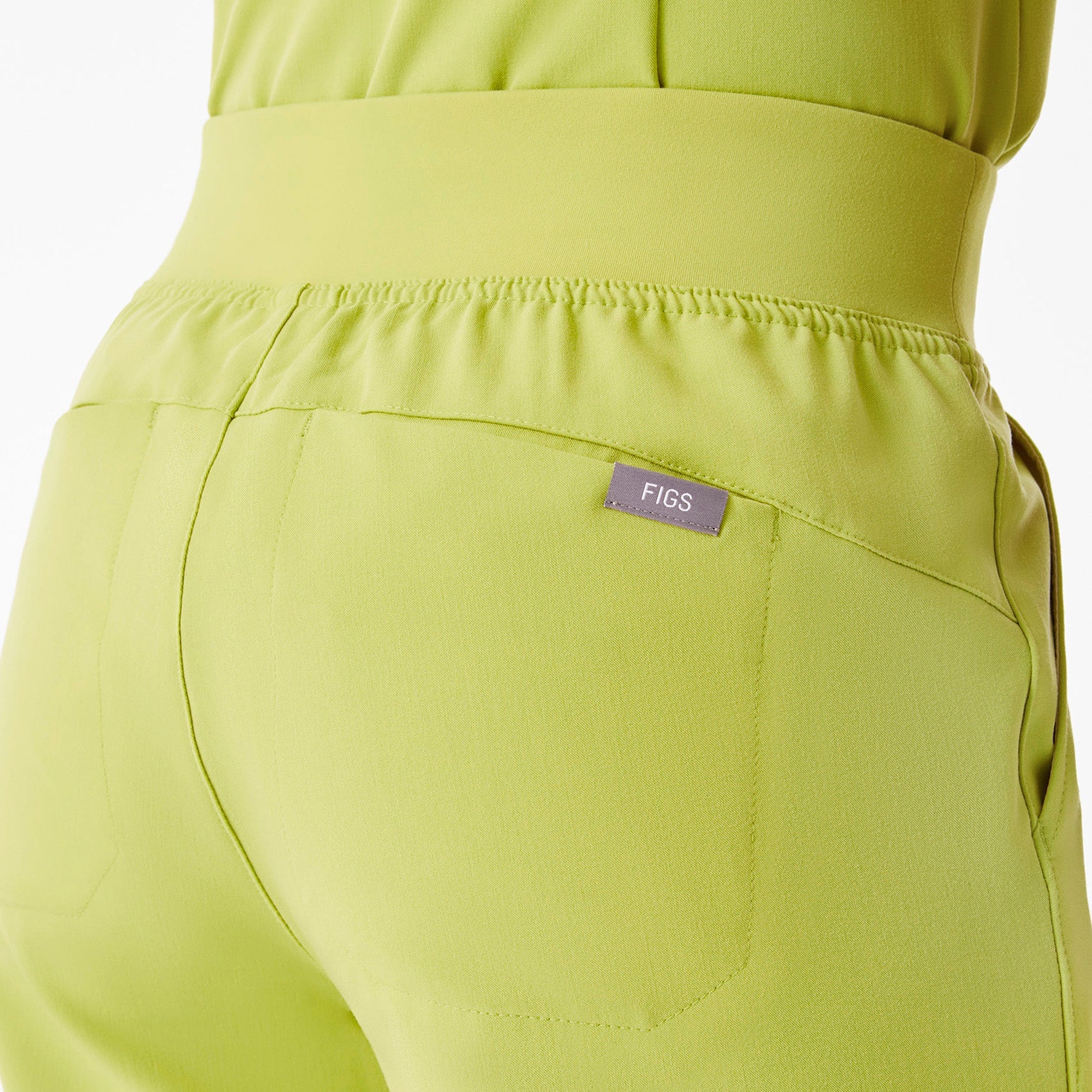 Isabel High-Rise Wide-Leg Scrub Pant - Celery