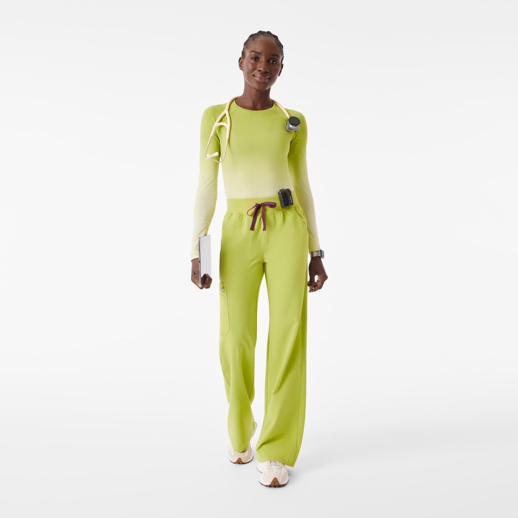 Salta Ombre Long-Sleeve Underscrub - Ombre Celery