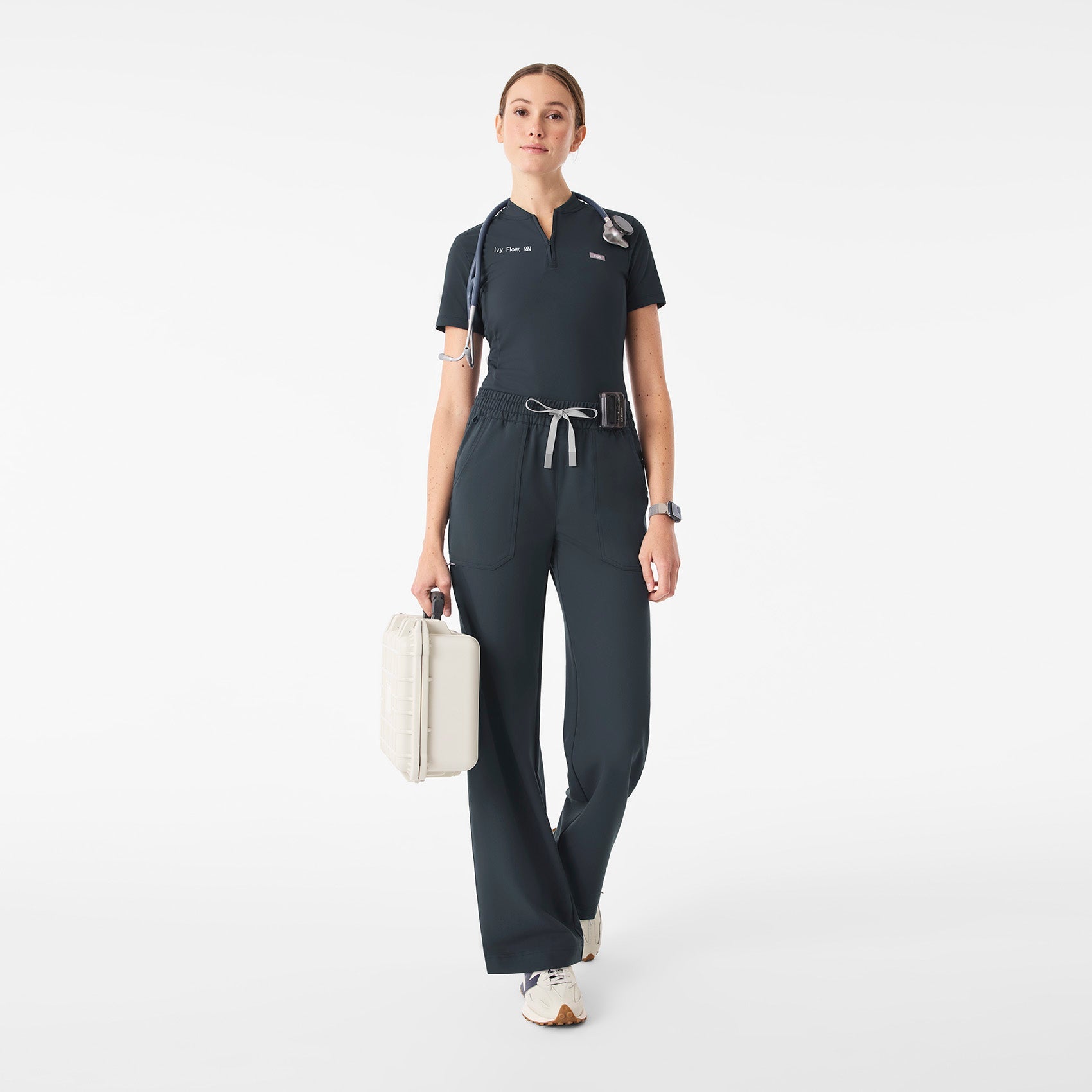 Roslyn Wide-Leg Scrub Pant  - Dark Harbor