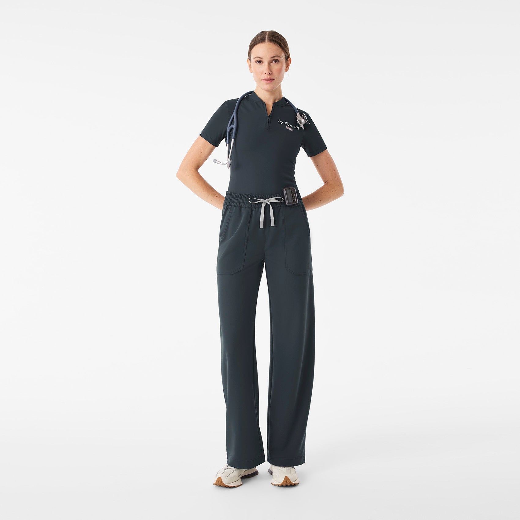 Roslyn Wide-Leg Scrub Pant  - Dark Harbor