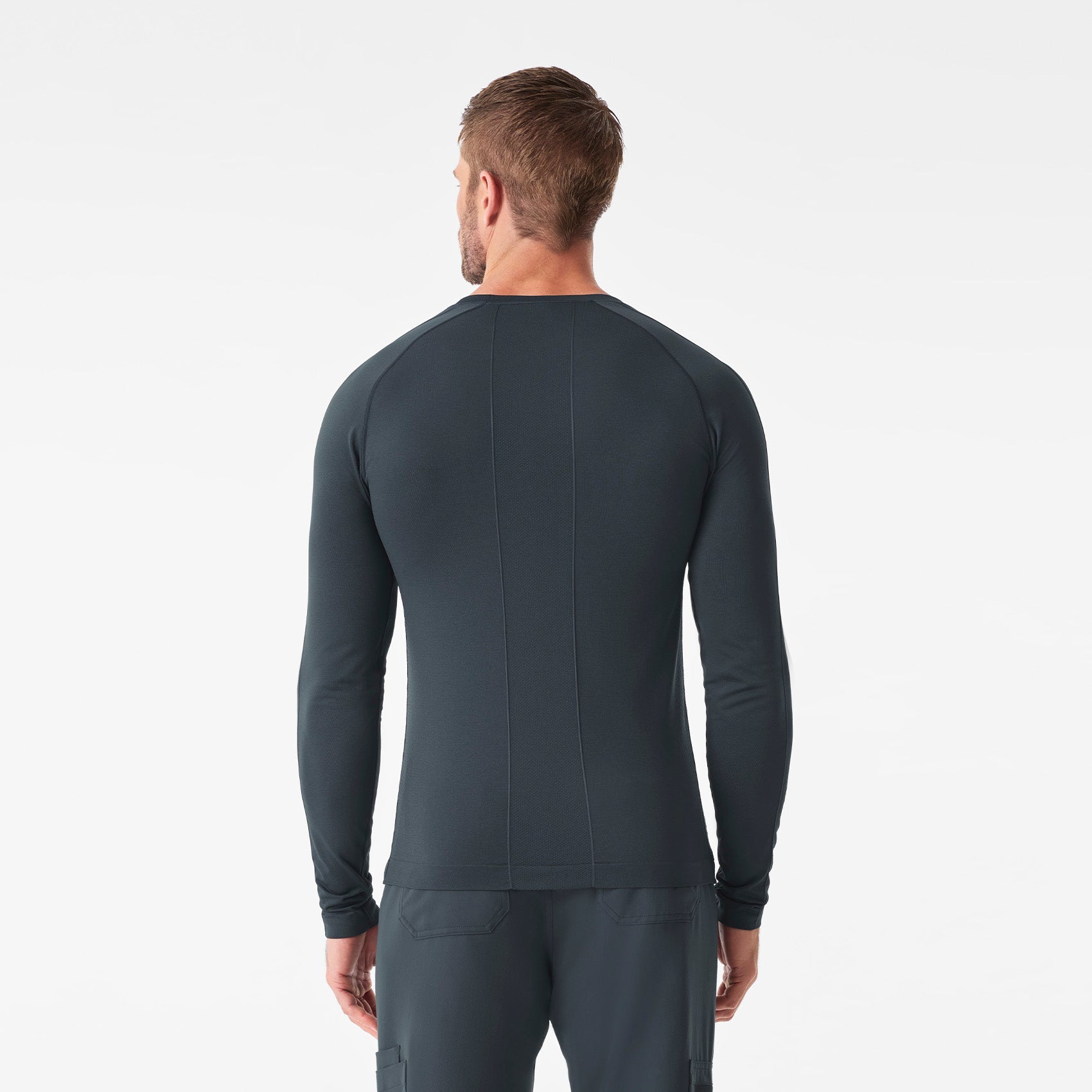 Makato Solid Long-Sleeve Underscrub  - Dark Harbor