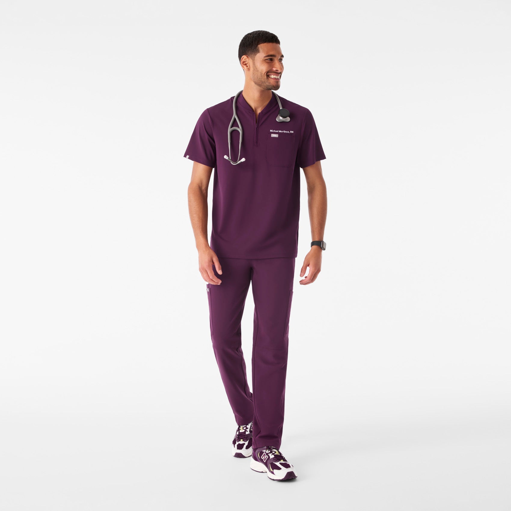 Dawes ¼ Zip Scrub Top  - Deep Purple